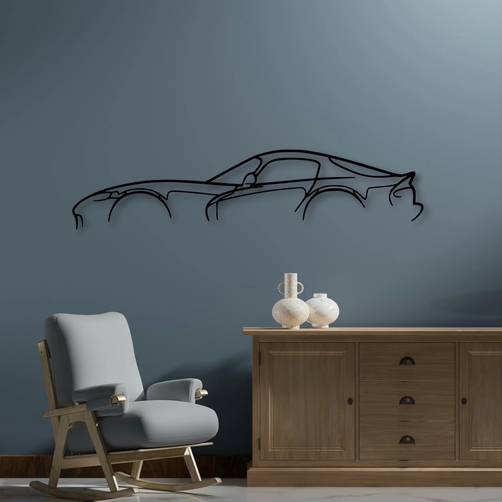 Viper GTS Classic Silhouette Metal Wall Art - Automotive Garage Decor