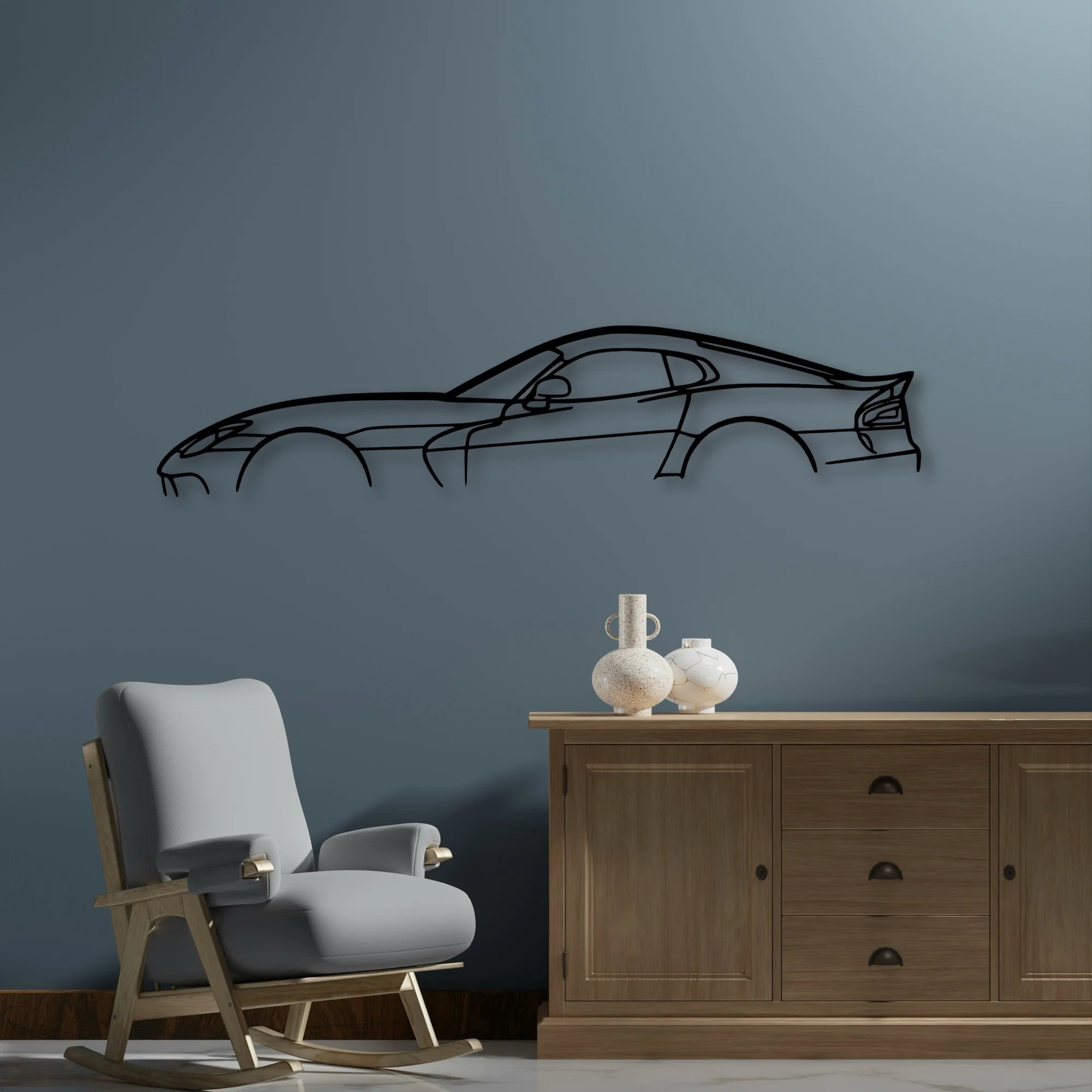 Viper Gen 5 2 Classic Silhouette Metal Wall Art - Automotive Garage Decor