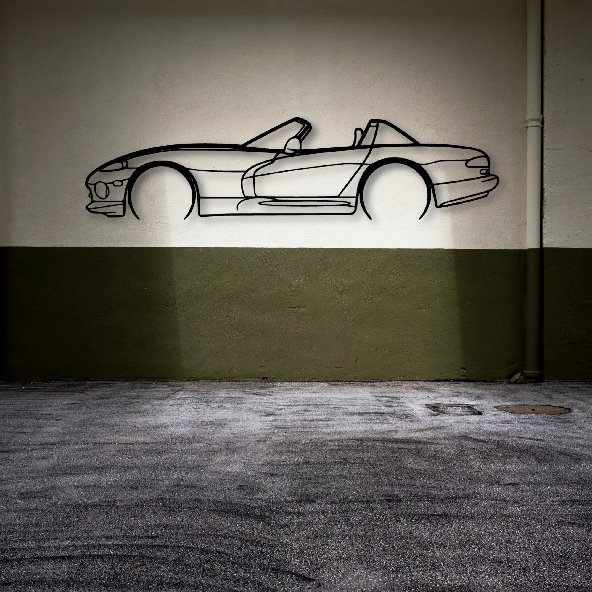 Viper RT 1999 Classic Silhouette Metal Wall Art - Automotive Garage Decor