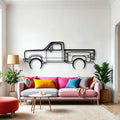 W150 Stepside 1977 Classic Silhouette Metal Wall Art - Automotive Garage Decor