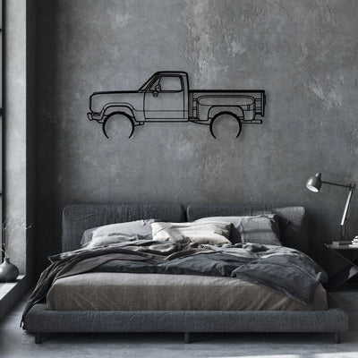 W150 Stepside 1977 Classic Silhouette Metal Wall Art - Automotive Garage Decor