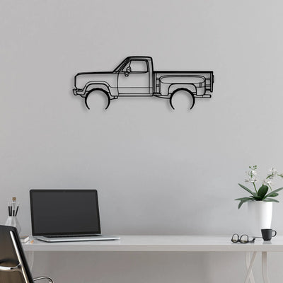 W150 Stepside 1977 Classic Silhouette Metal Wall Art - Automotive Garage Decor
