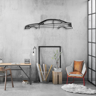 W204 C Coupe Classic Silhouette Metal Wall Art - Automotive Garage Decor