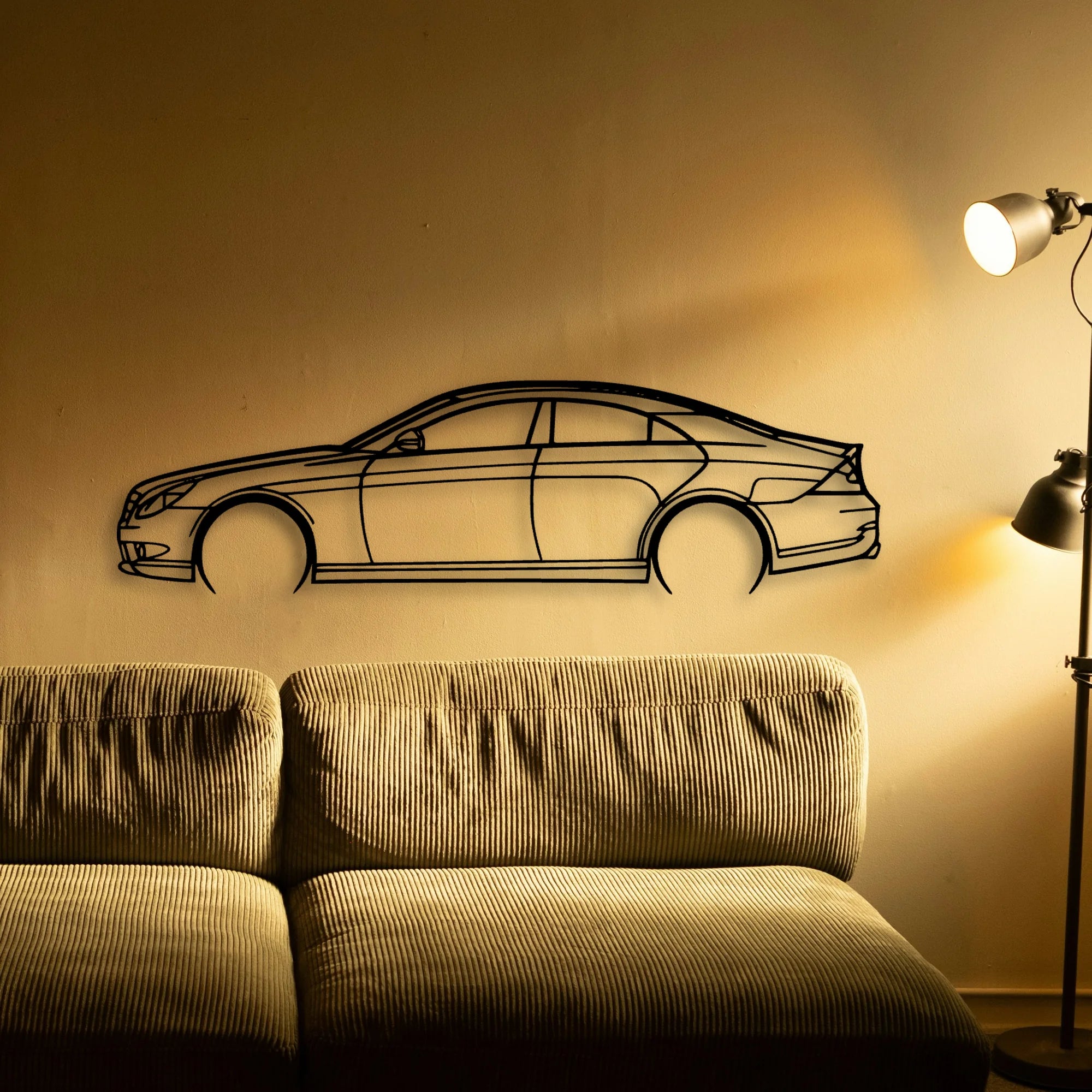W219 AMG 2008 Classic Silhouette Metal Wall Art - Automotive Garage Decor