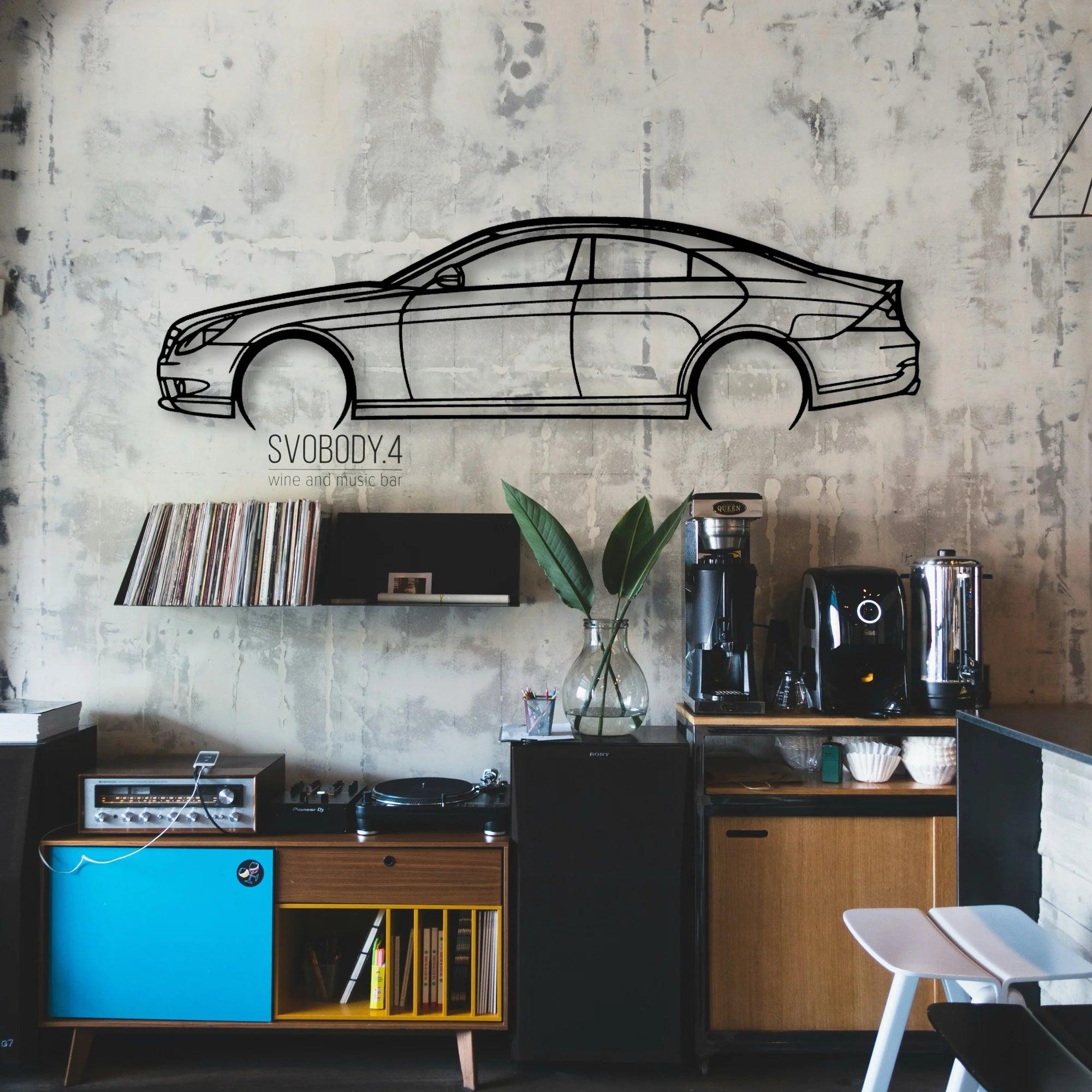 W219 AMG 2008 Classic Silhouette Metal Wall Art - Automotive Garage Decor