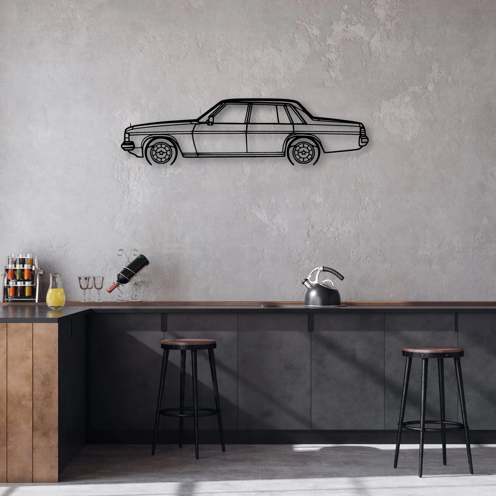 WB Caprice 1981 Classic Silhouette Metal Wall Art - Automotive Garage Decor