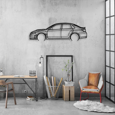 WRX 2012 Sedan Classic Silhouette Metal Wall Art - Automotive Garage Decor