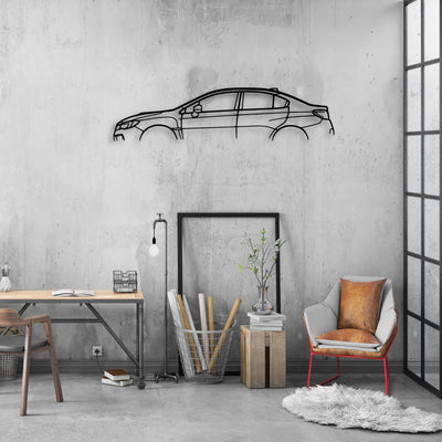 WRX 2017 Classic Silhouette Metal Wall Art - Automotive Garage Decor