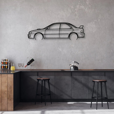 WRX Impreza 1999 Classic Silhouette Metal Wall Art - Automotive Garage Decor