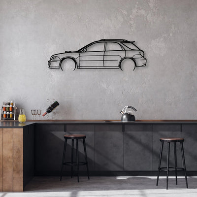WRX STI 2002 Wagon Classic Silhouette Metal Wall Art - Automotive Garage Decor