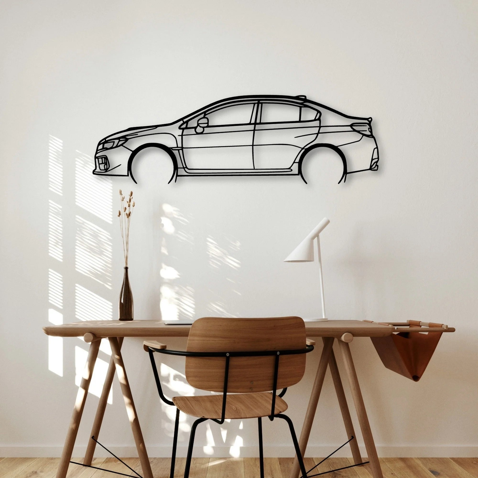 WRX STI 2018 2 Classic Silhouette Metal Wall Art - Automotive Garage Decor