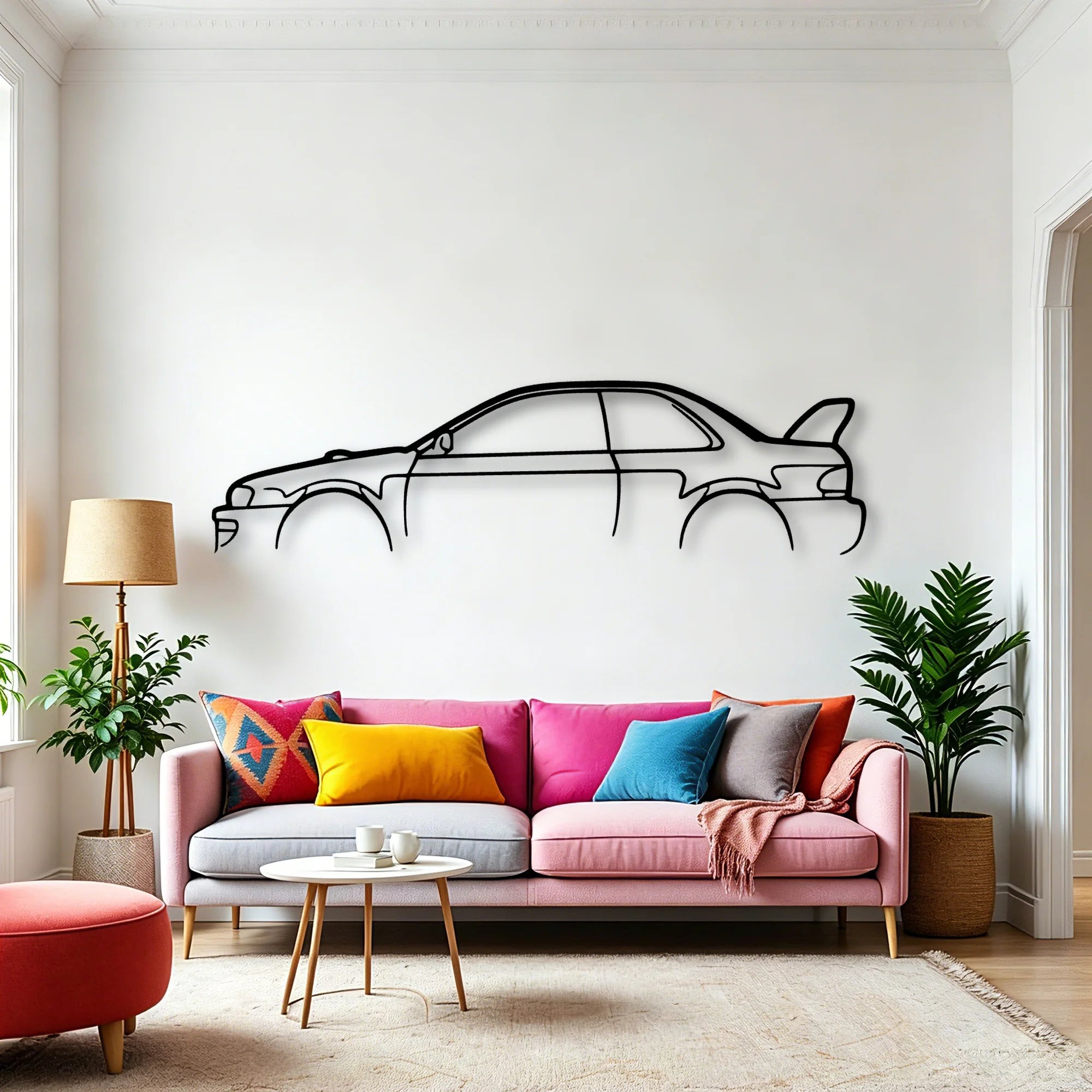 WRX STI B22 Classic Silhouette Metal Wall Art - Automotive Garage Decor