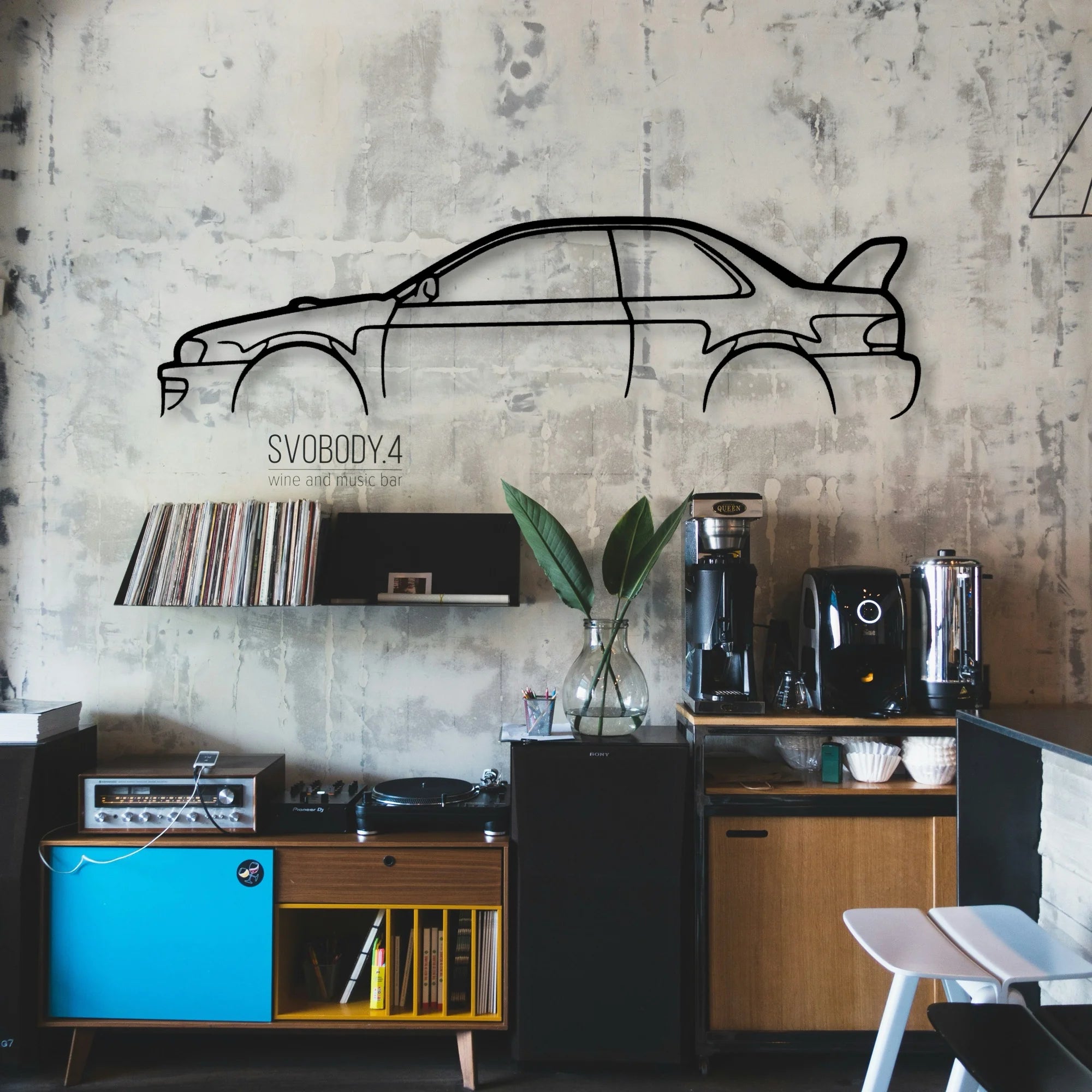 WRX STI B22 Classic Silhouette Metal Wall Art - Automotive Garage Decor
