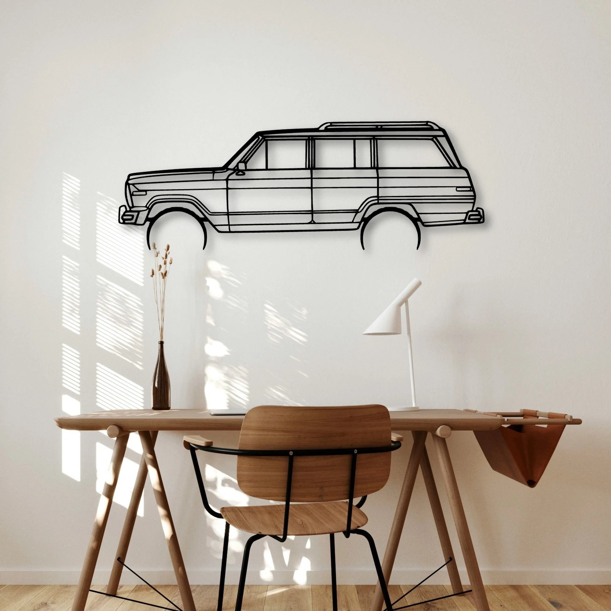 Wagoneer 1986 Classic Silhouette Metal Wall Art - Automotive Garage Decor