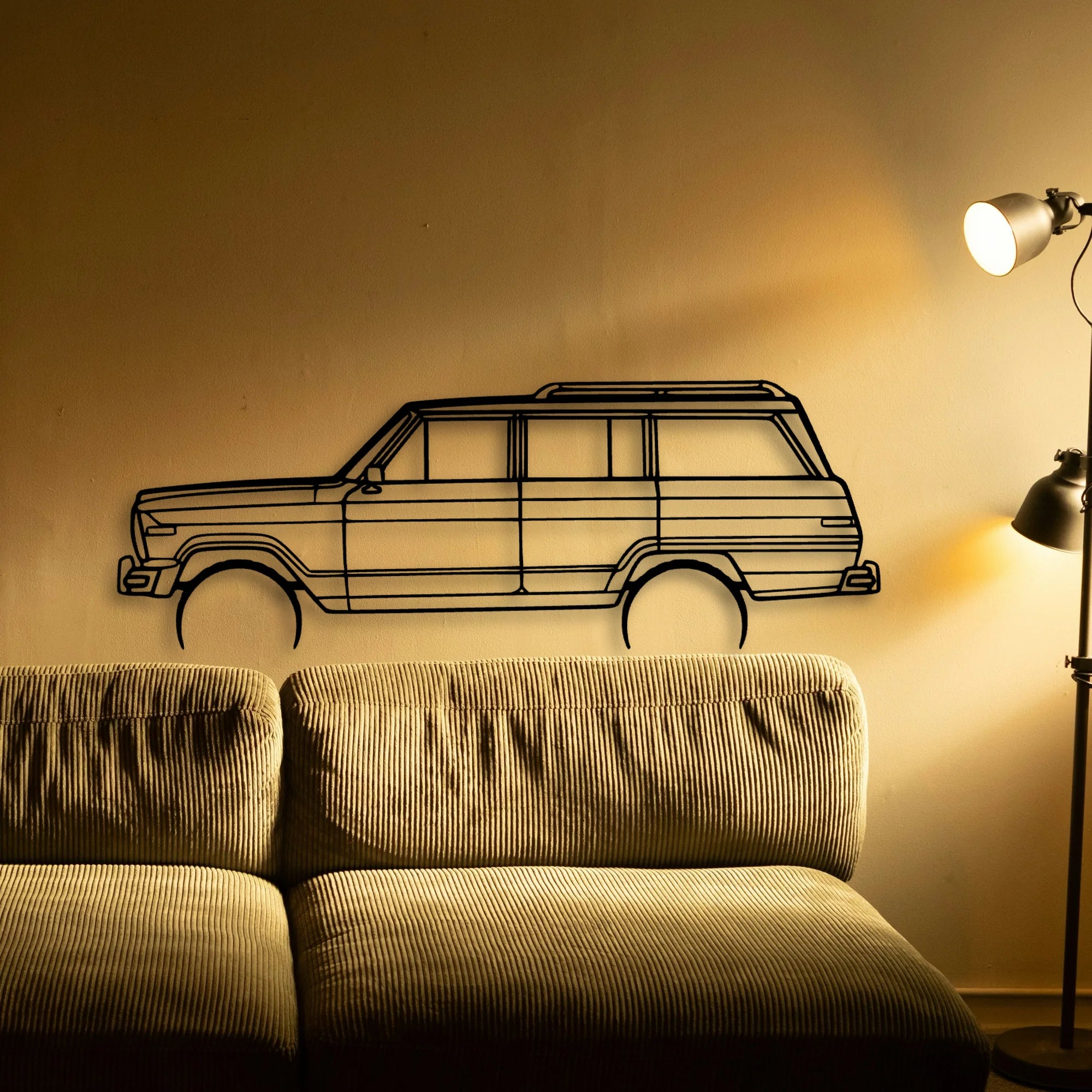 Wagoneer 1986 Classic Silhouette Metal Wall Art - Automotive Garage Decor