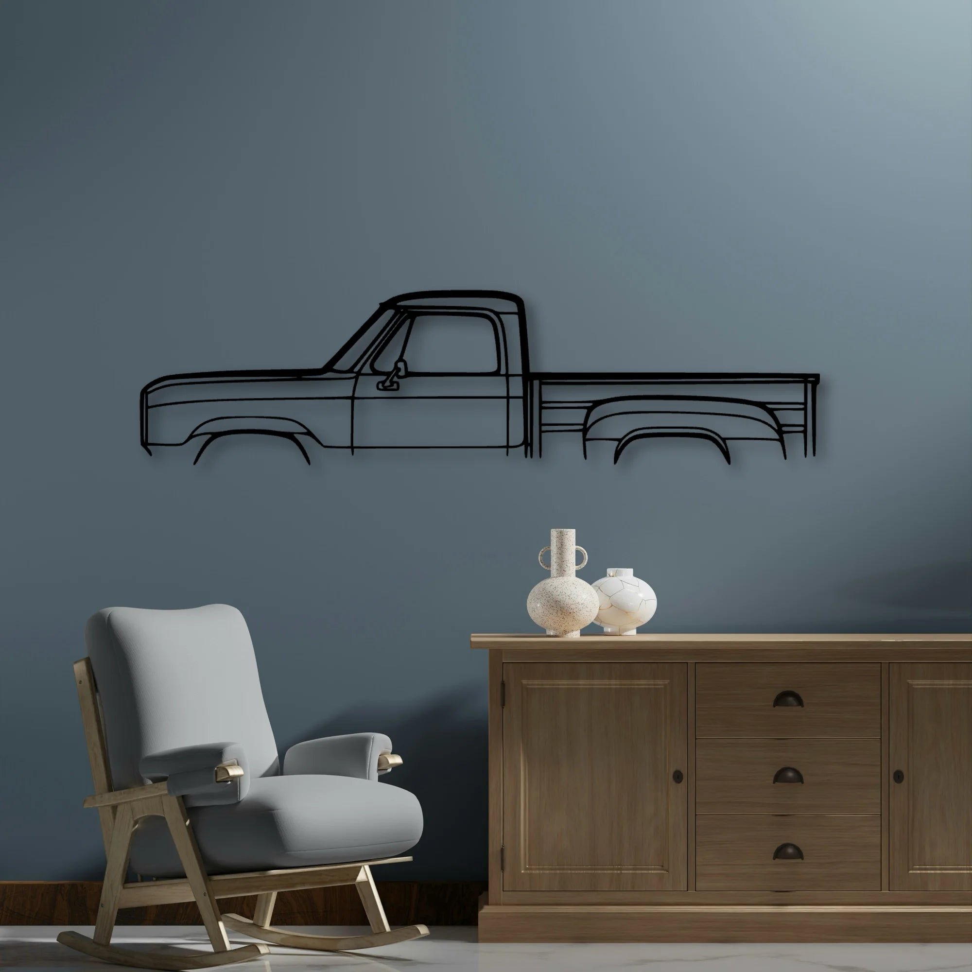 Warlock 1980 Classic Silhouette Metal Wall Art - Automotive Garage Decor