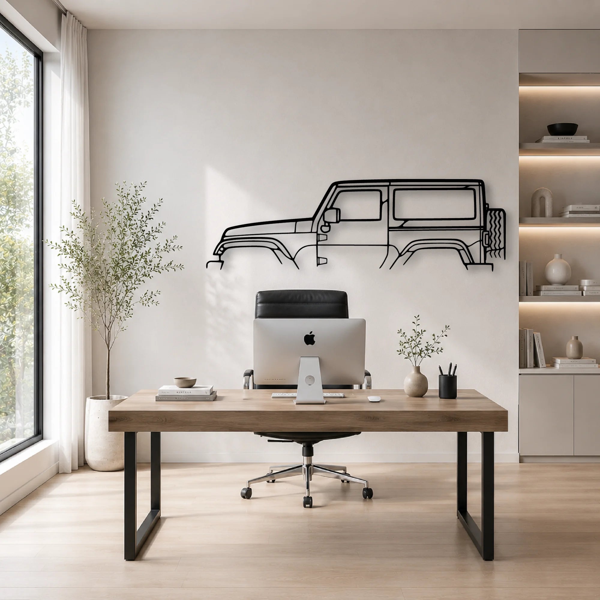 Wrangler 2013 Classic Silhouette Metal Wall Art - Automotive Garage Decor
