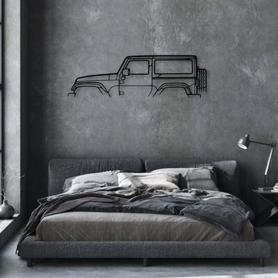 Wrangler 2013 Classic Silhouette Metal Wall Art - Automotive Garage Decor