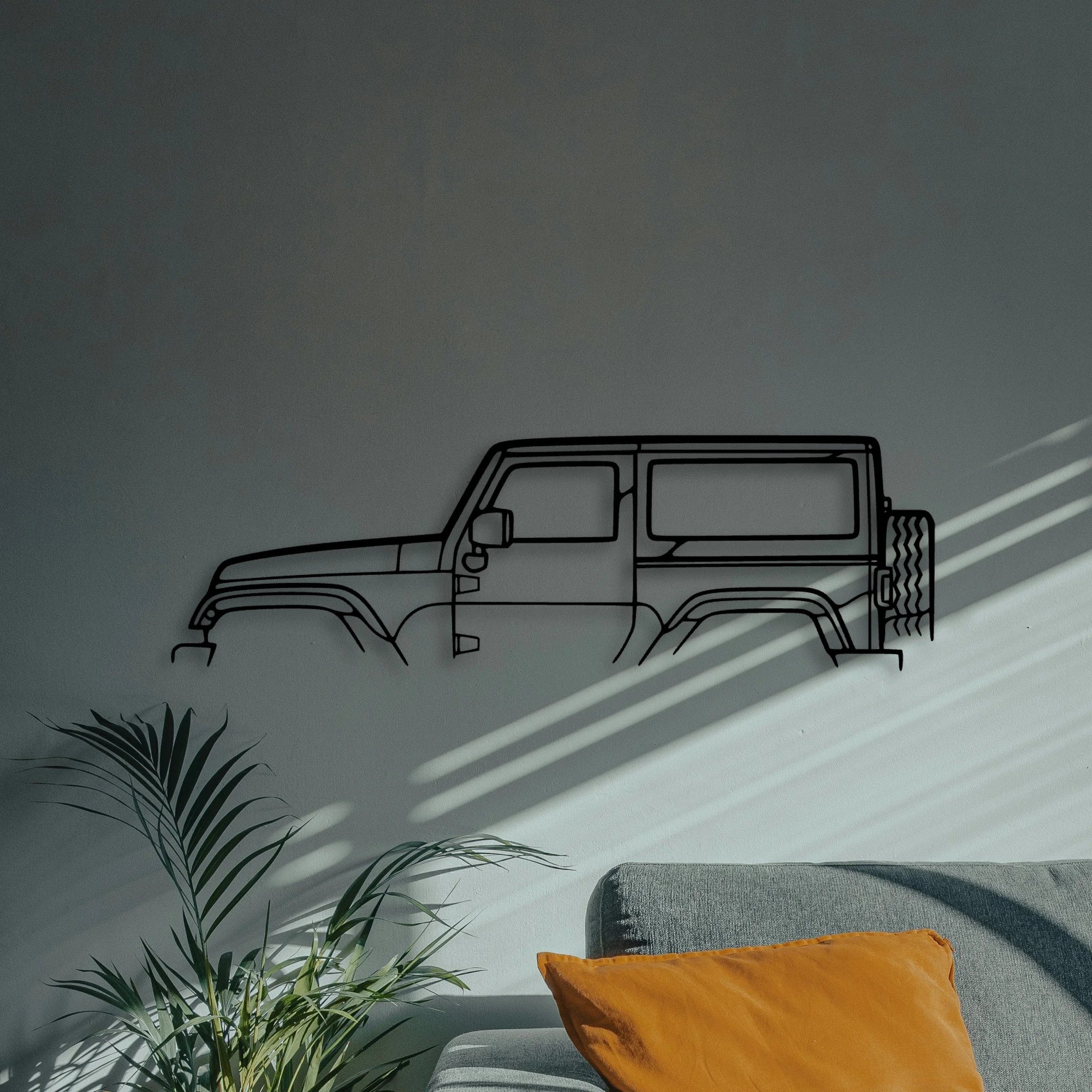 Wrangler 2013 Classic Silhouette Metal Wall Art - Automotive Garage Decor