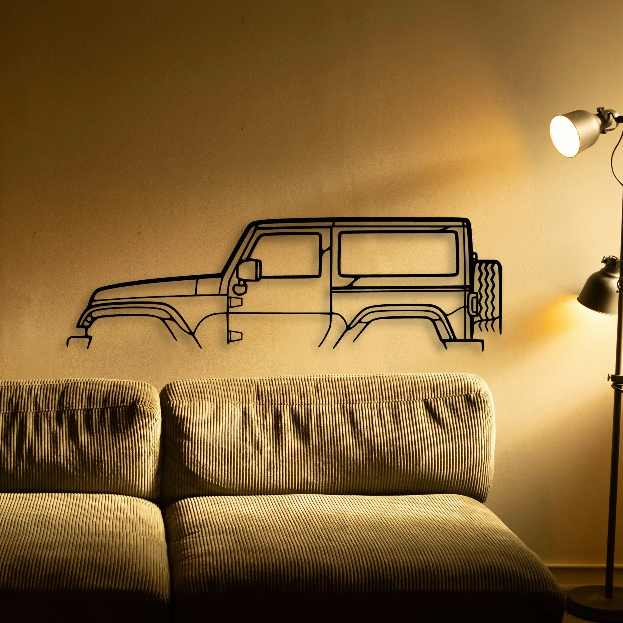 Wrangler 2013 Classic Silhouette Metal Wall Art - Automotive Garage Decor