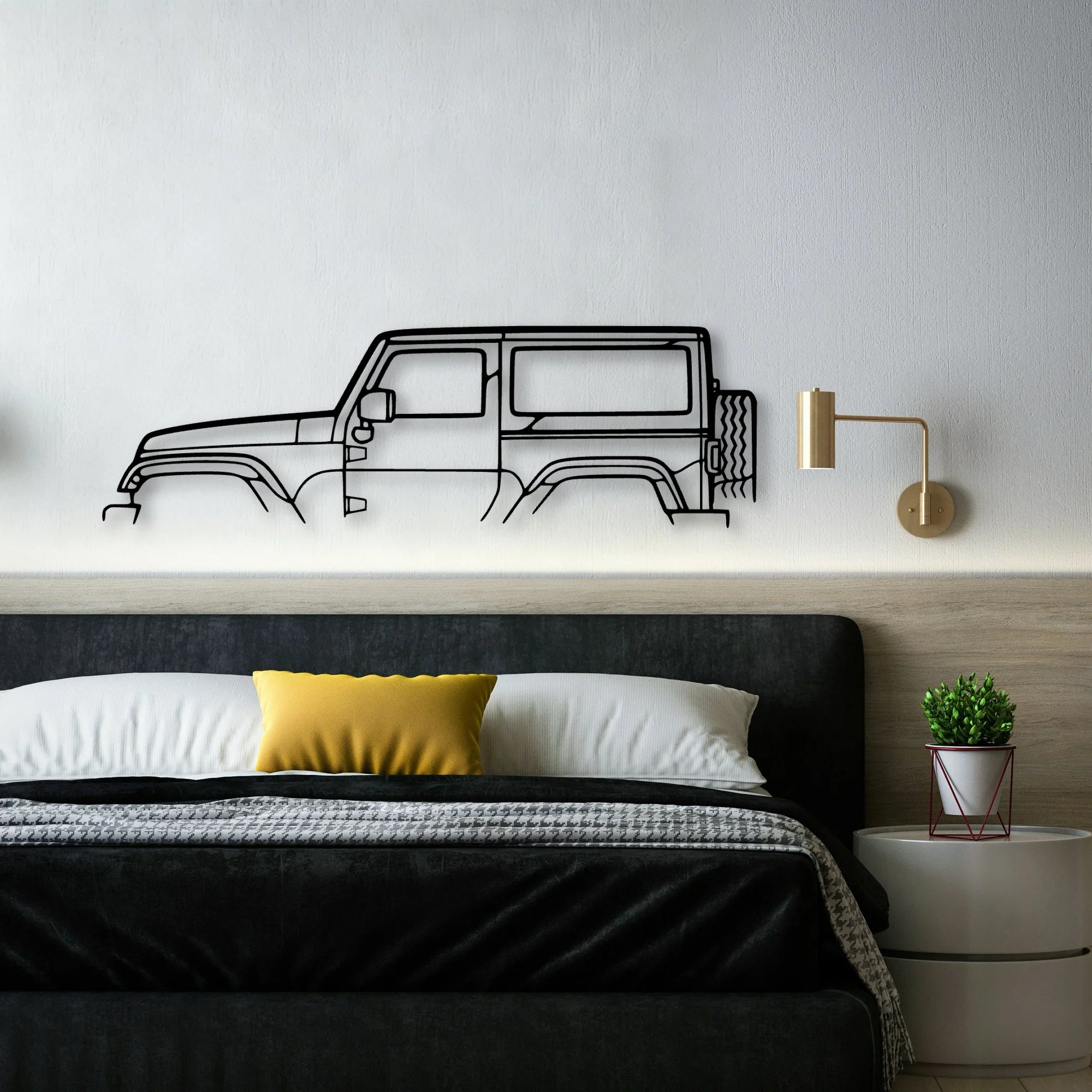 Wrangler 2013 Classic Silhouette Metal Wall Art - Automotive Garage Decor