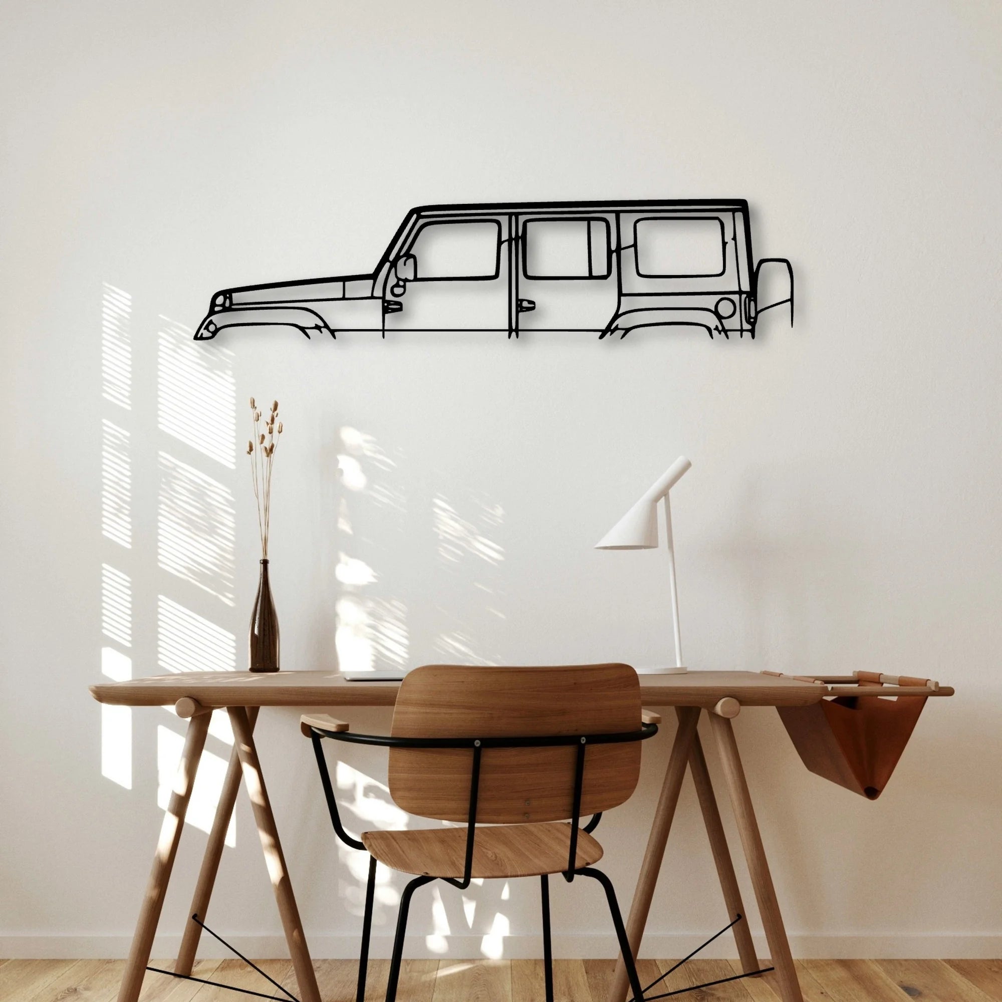 Wrangler 2016 Classic Silhouette Metal Wall Art - Automotive Garage Decor