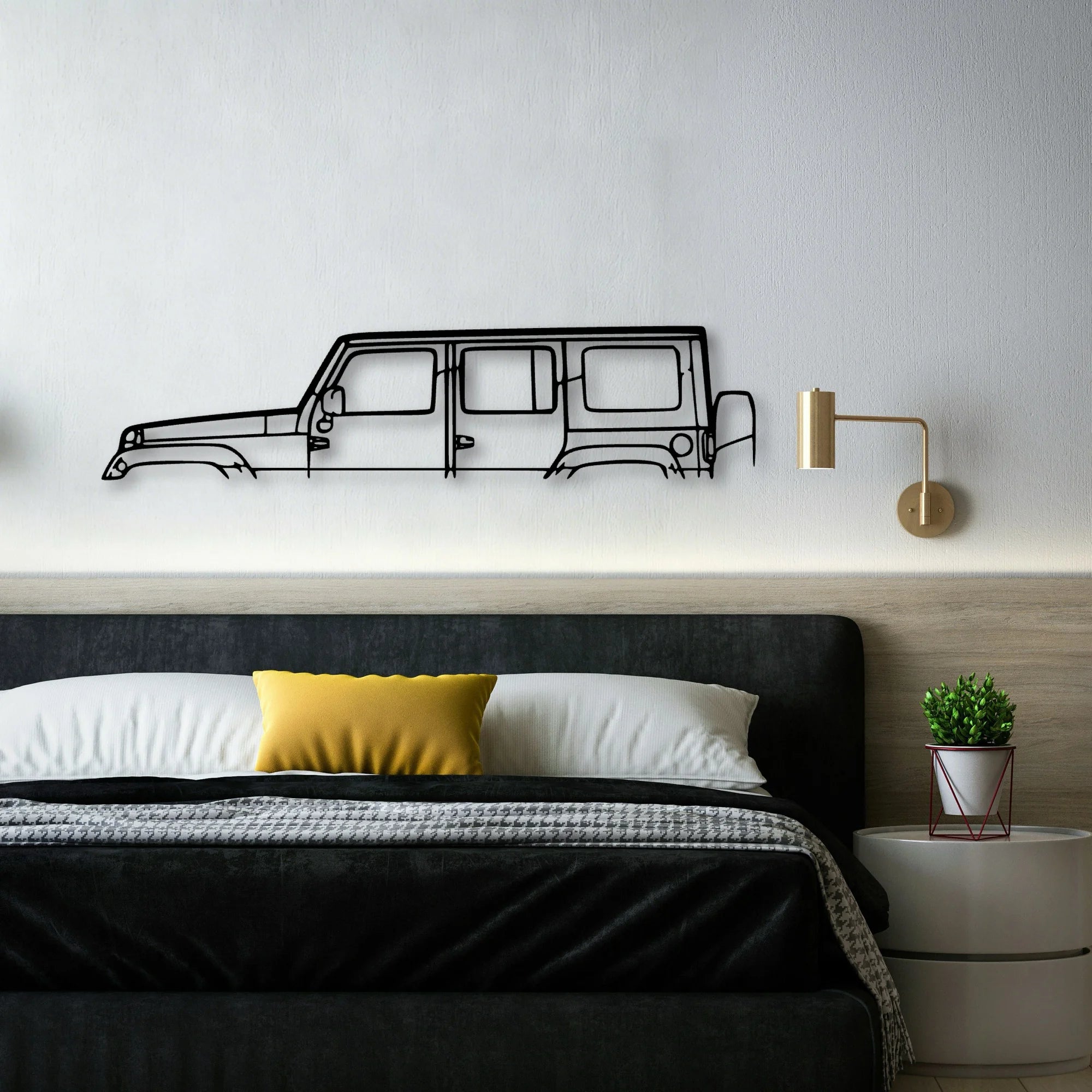 Wrangler 2016 Classic Silhouette Metal Wall Art - Automotive Garage Decor