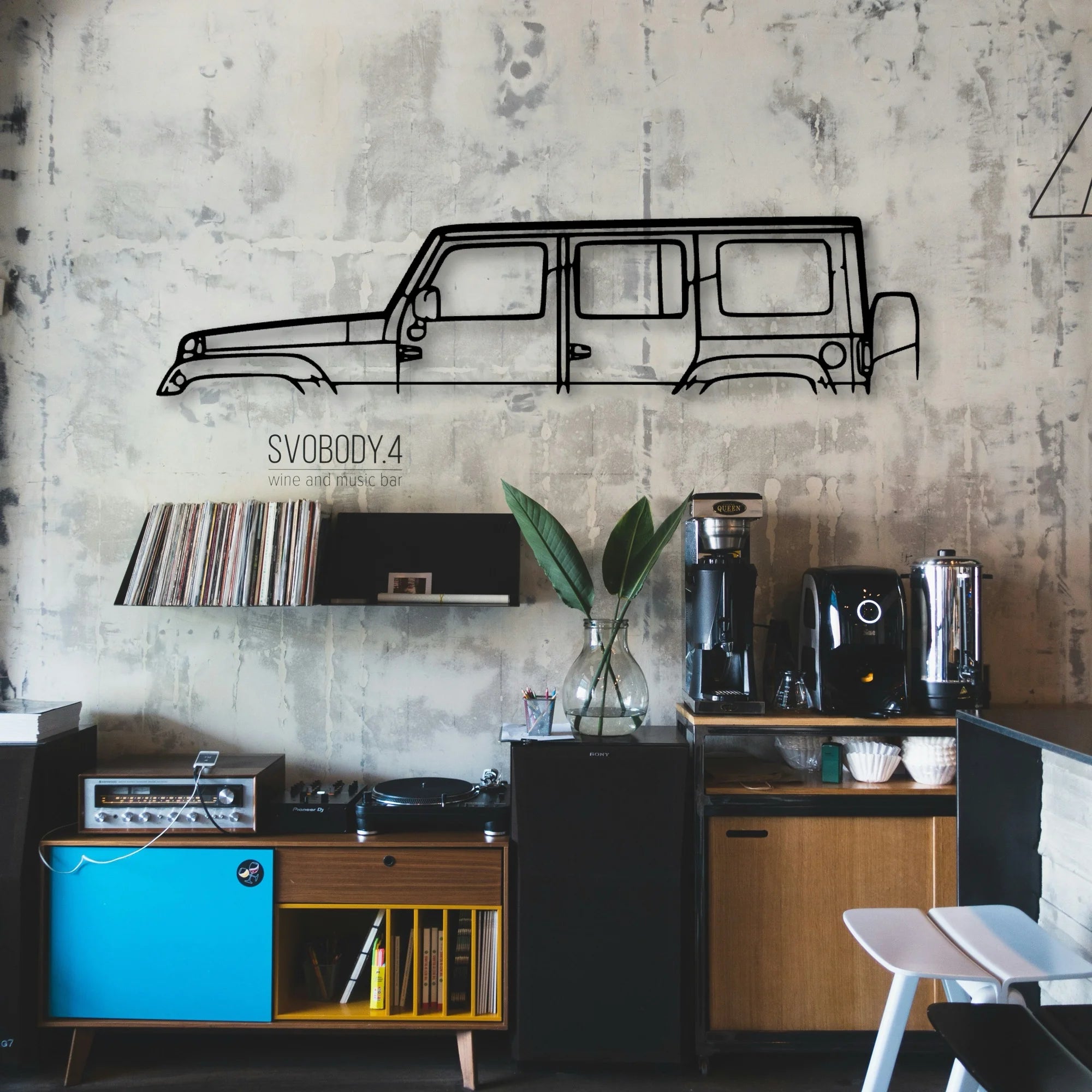 Wrangler 2016 Classic Silhouette Metal Wall Art - Automotive Garage Decor