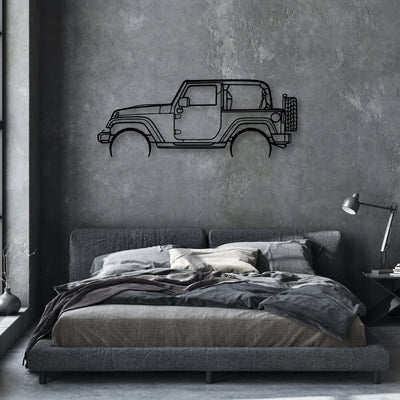 Wrangler 2 Door Classic Silhouette Metal Wall Art - Automotive Garage Decor