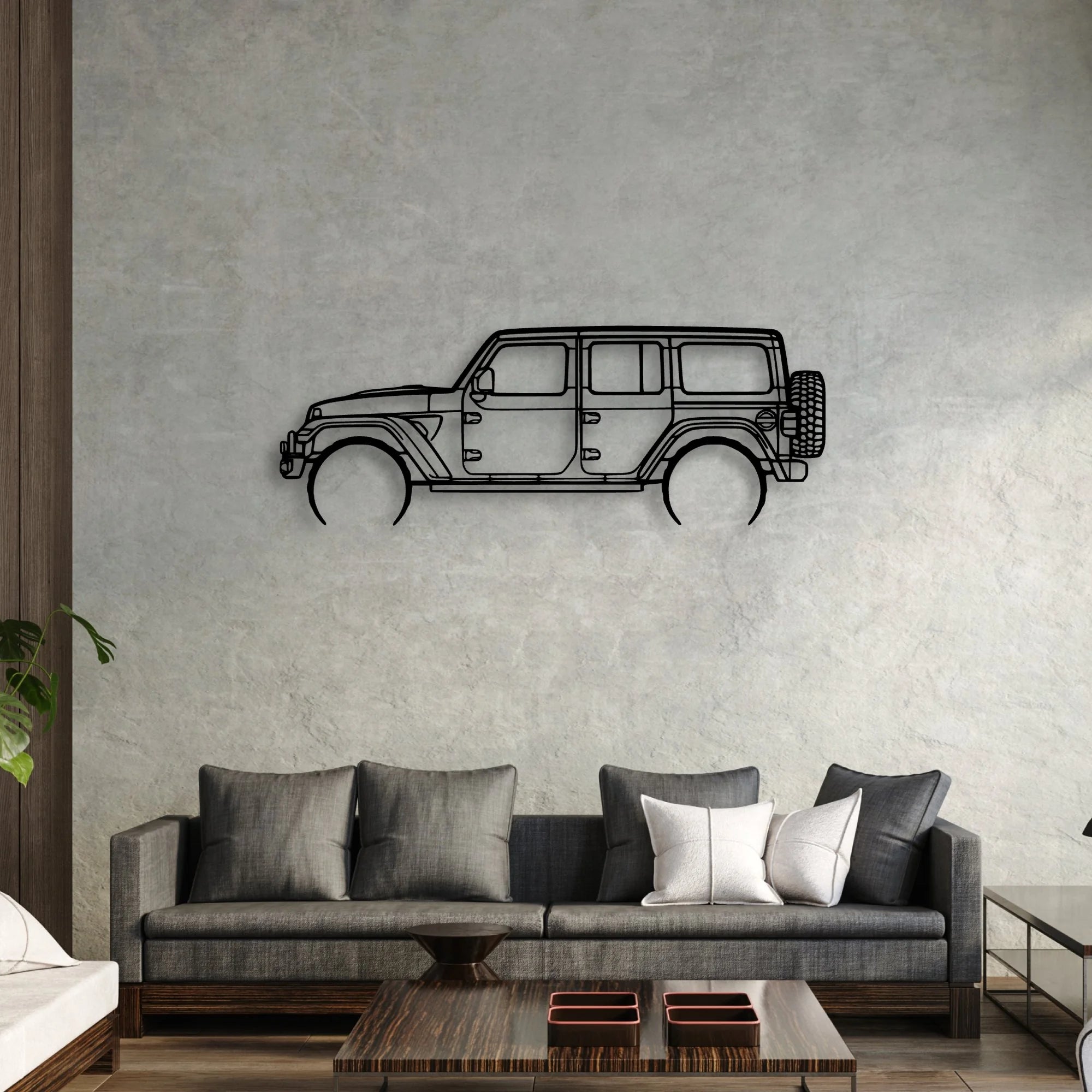 Wrangler 392 XR Classic Silhouette Metal Wall Art - Automotive Garage Decor