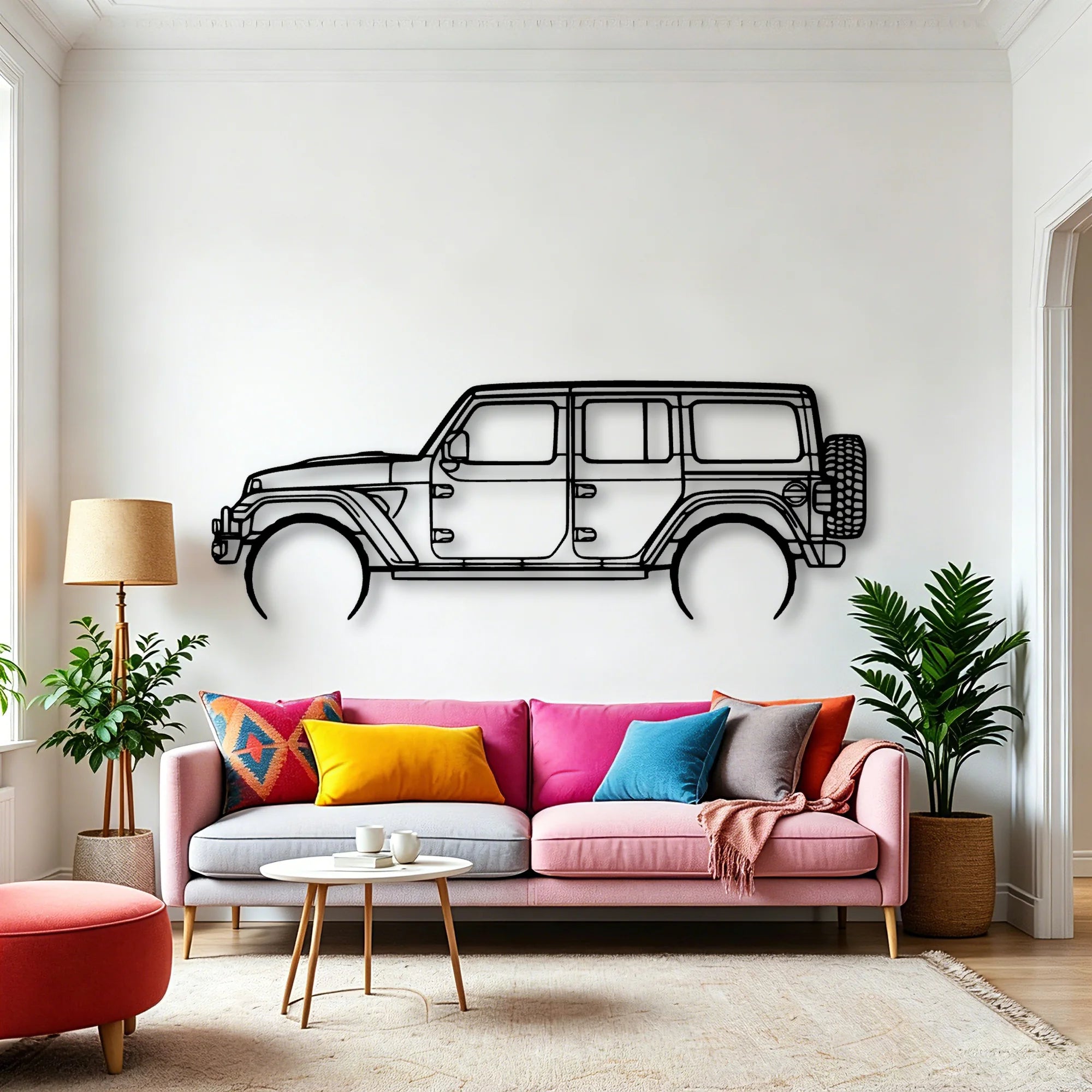 Wrangler 392 XR Classic Silhouette Metal Wall Art - Automotive Garage Decor