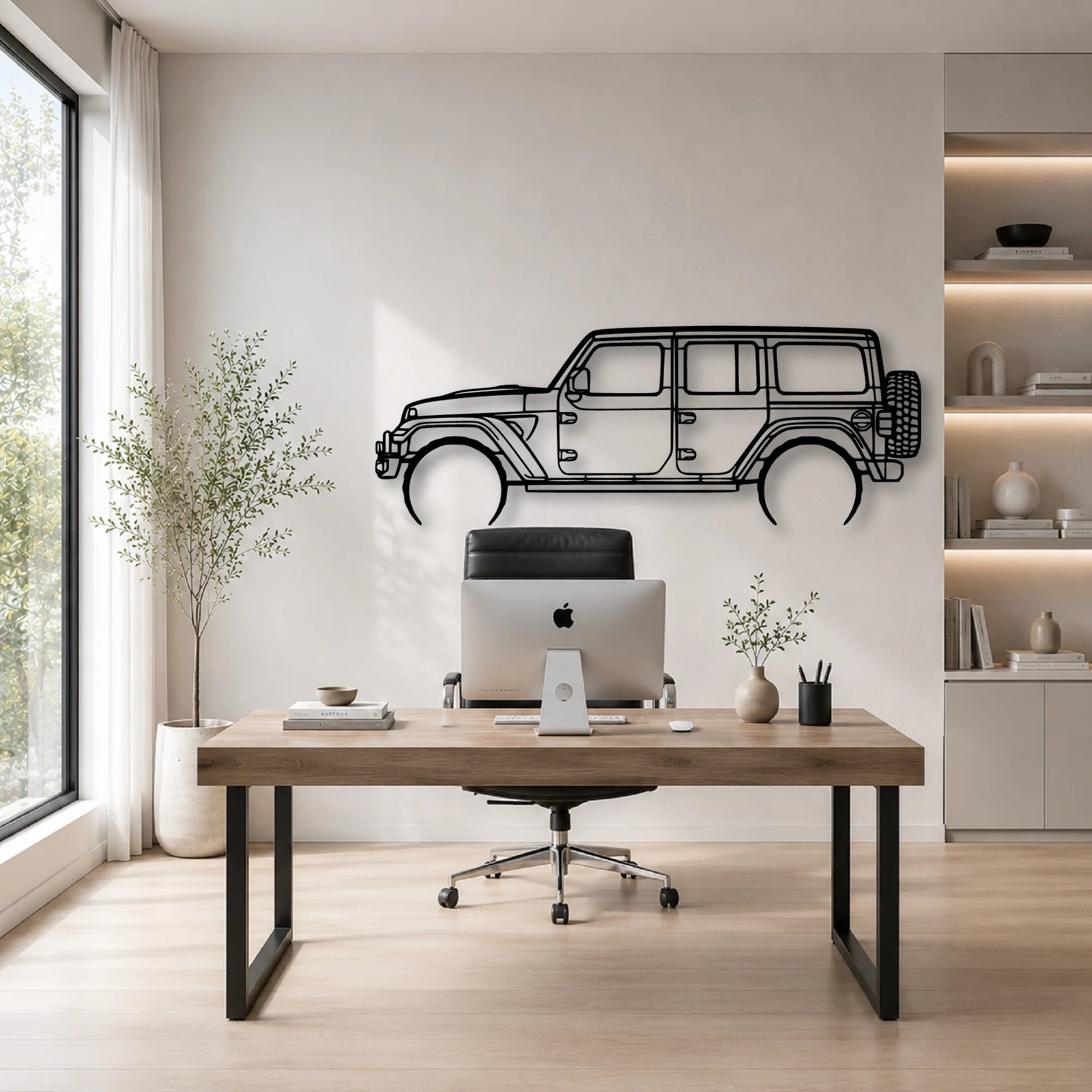 Wrangler 392 XR Classic Silhouette Metal Wall Art - Automotive Garage Decor