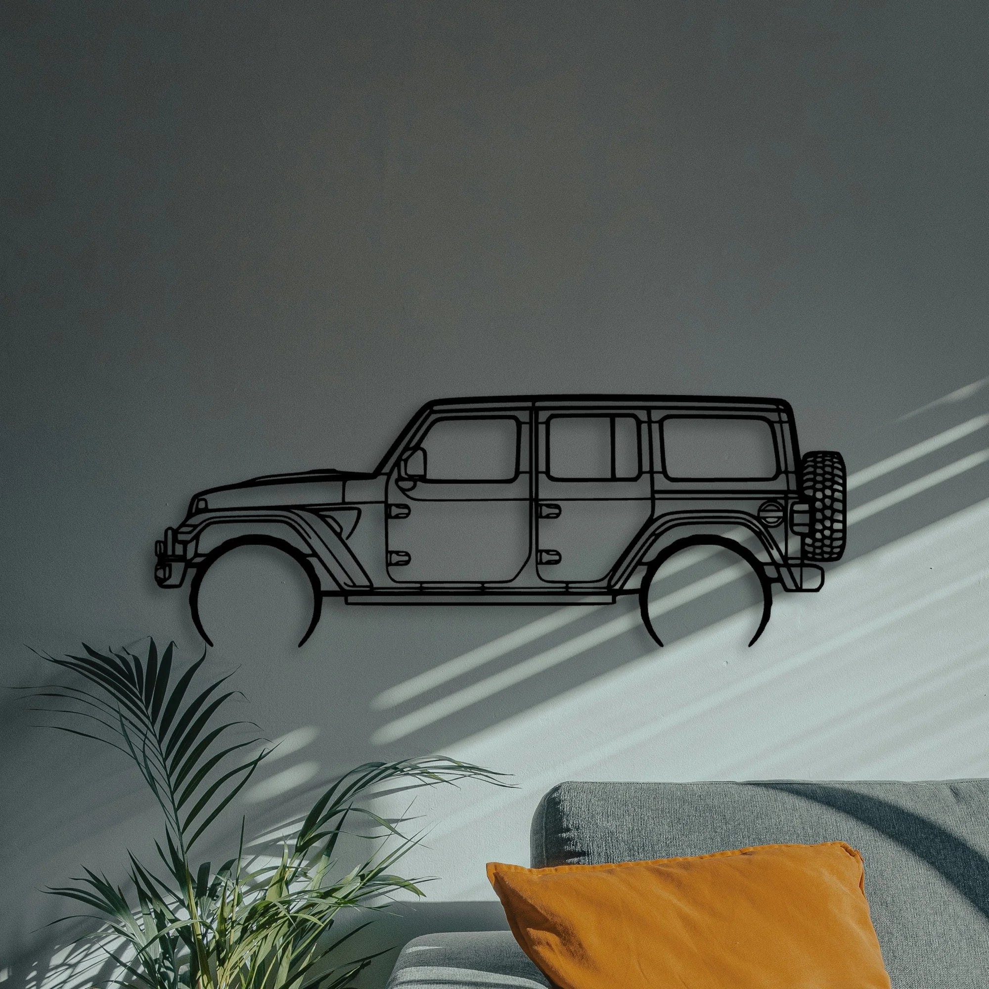 Wrangler 392 XR Classic Silhouette Metal Wall Art - Automotive Garage Decor