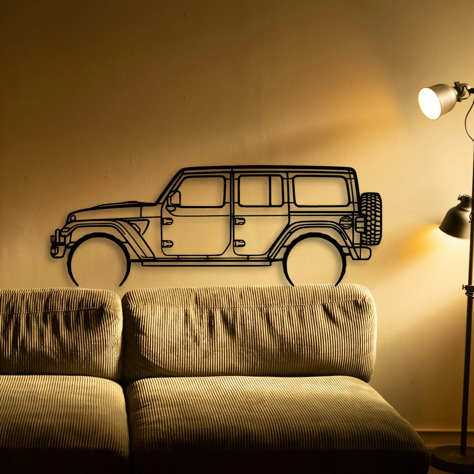 Wrangler 392 XR Classic Silhouette Metal Wall Art - Automotive Garage Decor