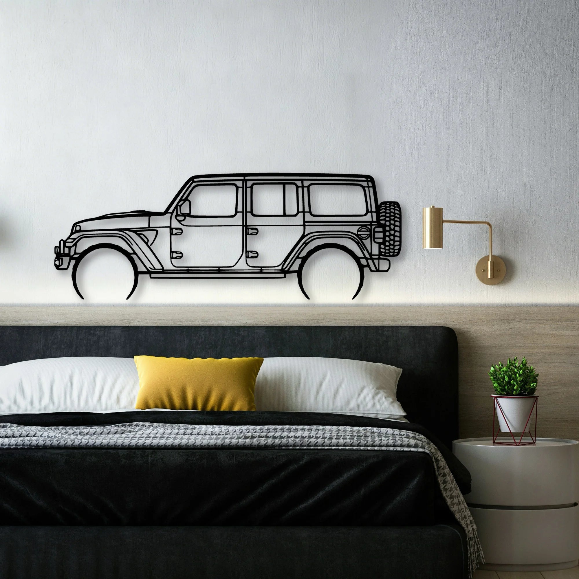 Wrangler 392 XR Classic Silhouette Metal Wall Art - Automotive Garage Decor