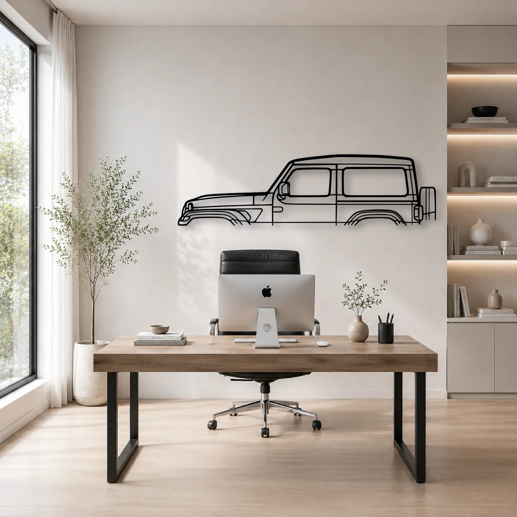 Wrangler JL 2020 Classic Silhouette Metal Wall Art - Automotive Garage Decor