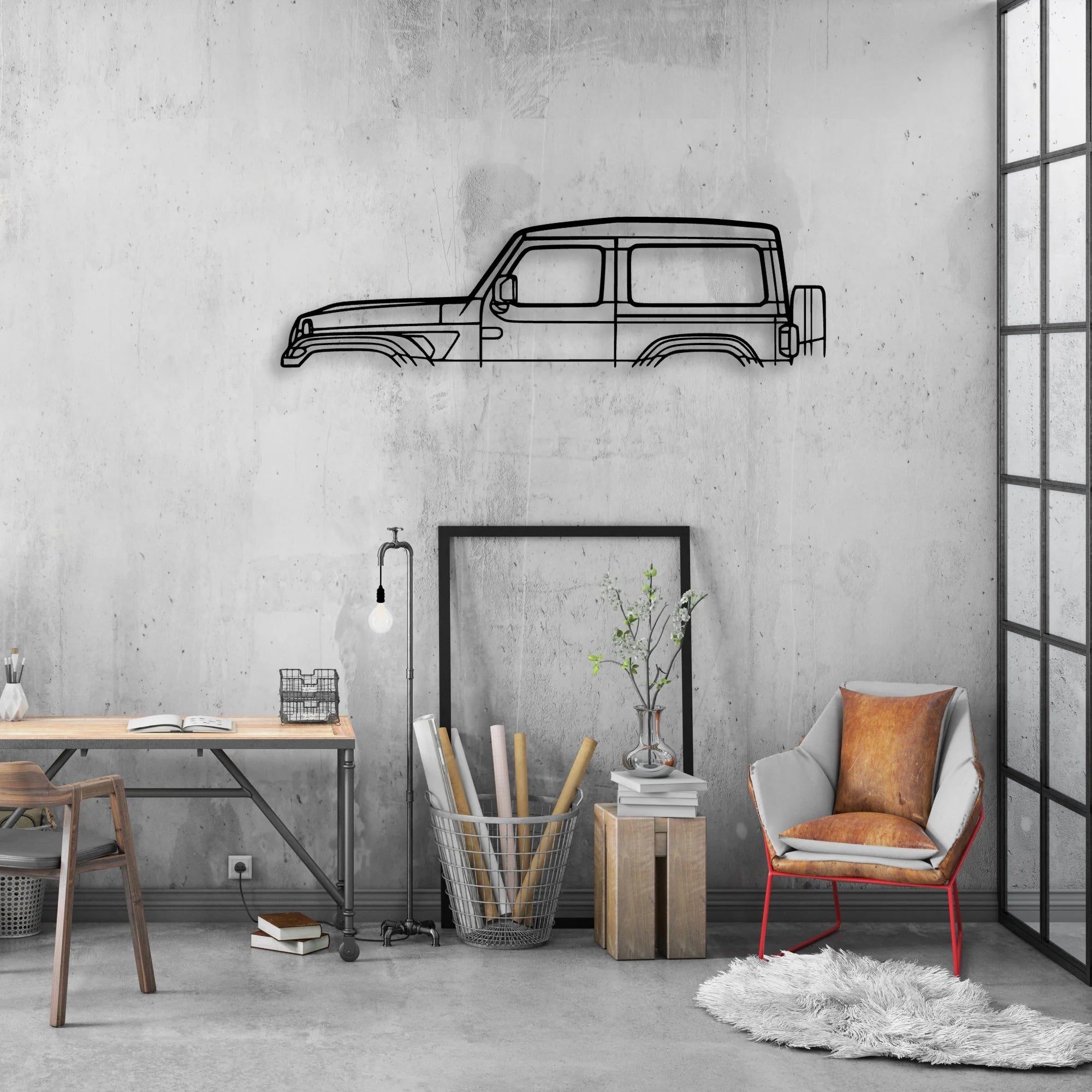 Wrangler JL 2020 Classic Silhouette Metal Wall Art - Automotive Garage Decor