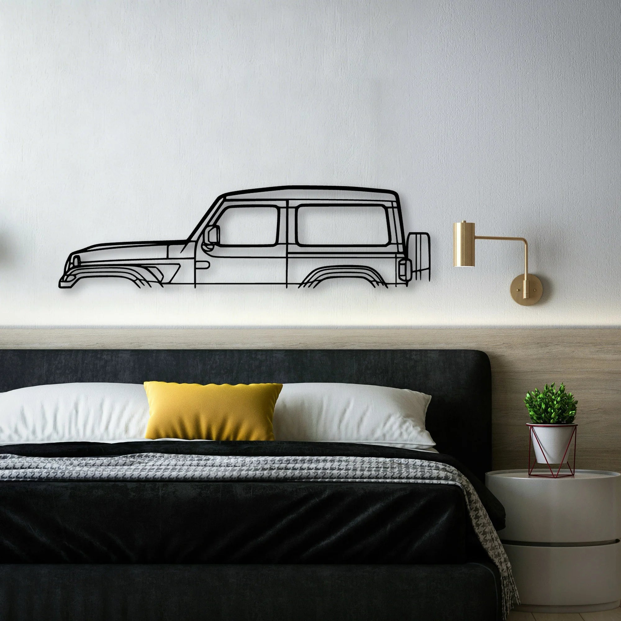 Wrangler JL 2020 Classic Silhouette Metal Wall Art - Automotive Garage Decor