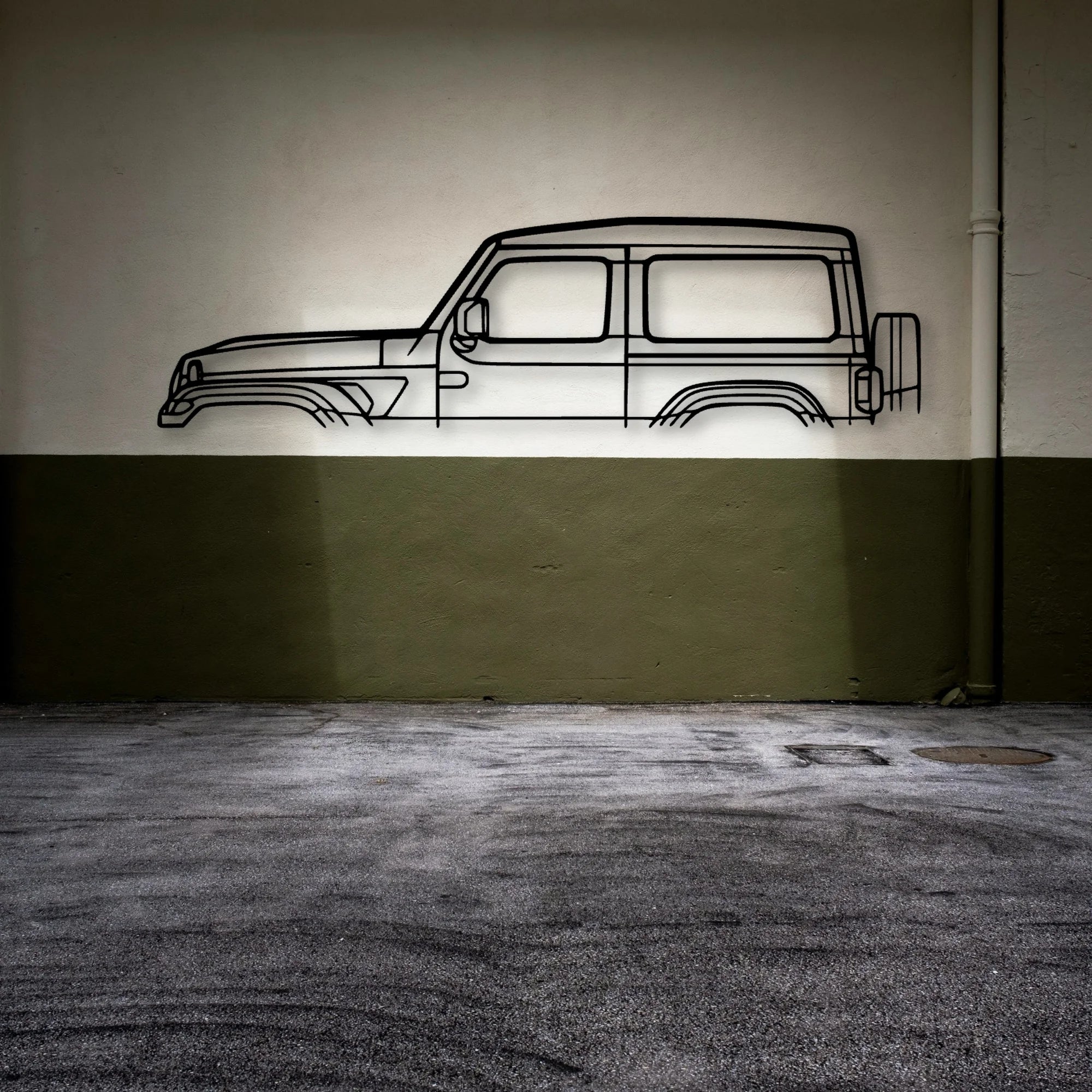 Wrangler JL 2020 Classic Silhouette Metal Wall Art - Automotive Garage Decor