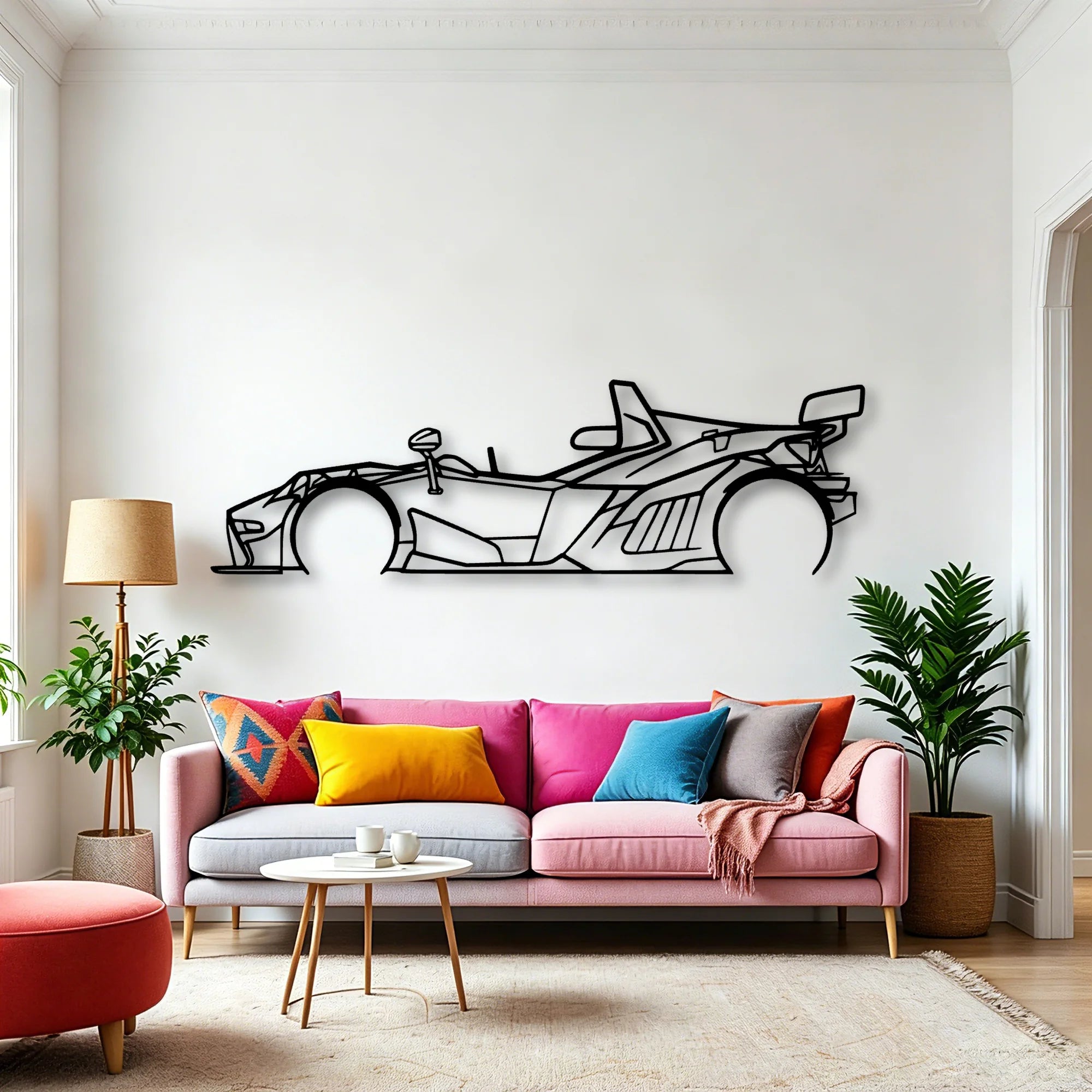 X Bow Classic Silhouette Metal Wall Art - Automotive Garage Decor