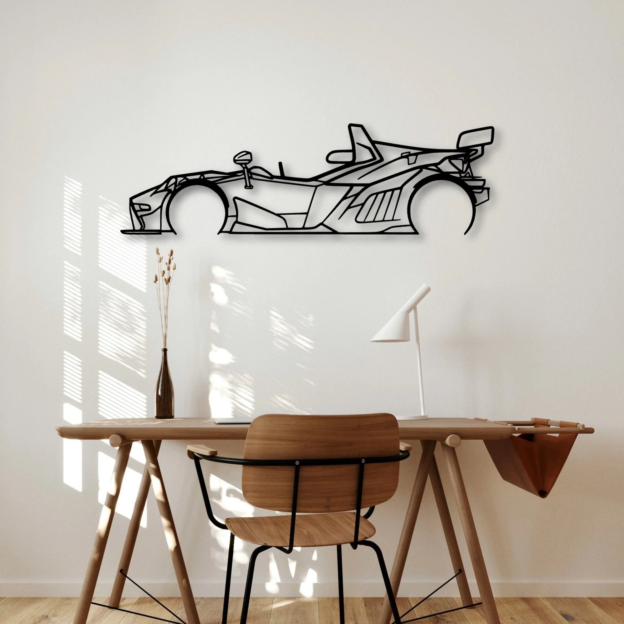 X Bow Classic Silhouette Metal Wall Art - Automotive Garage Decor