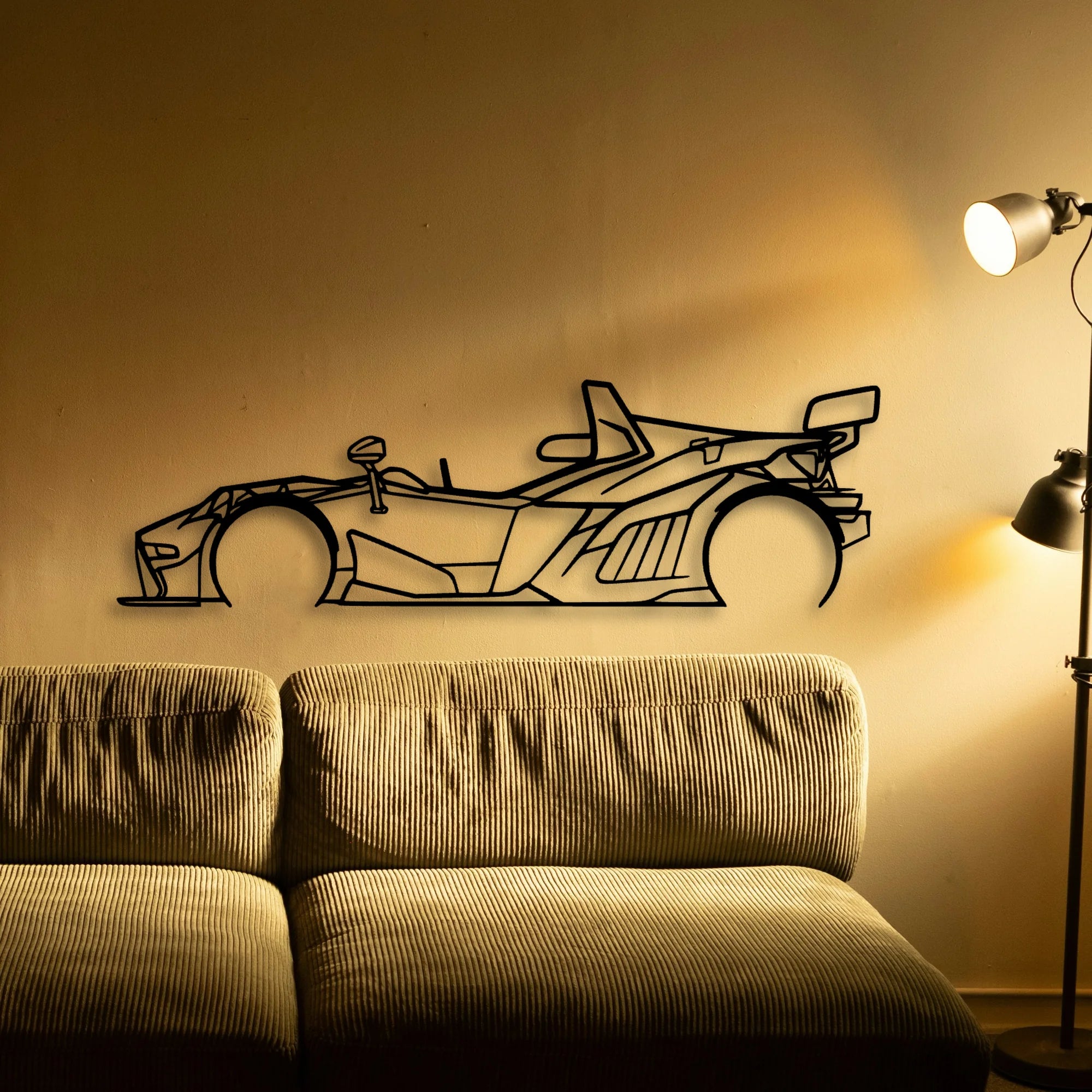 X Bow Classic Silhouette Metal Wall Art - Automotive Garage Decor