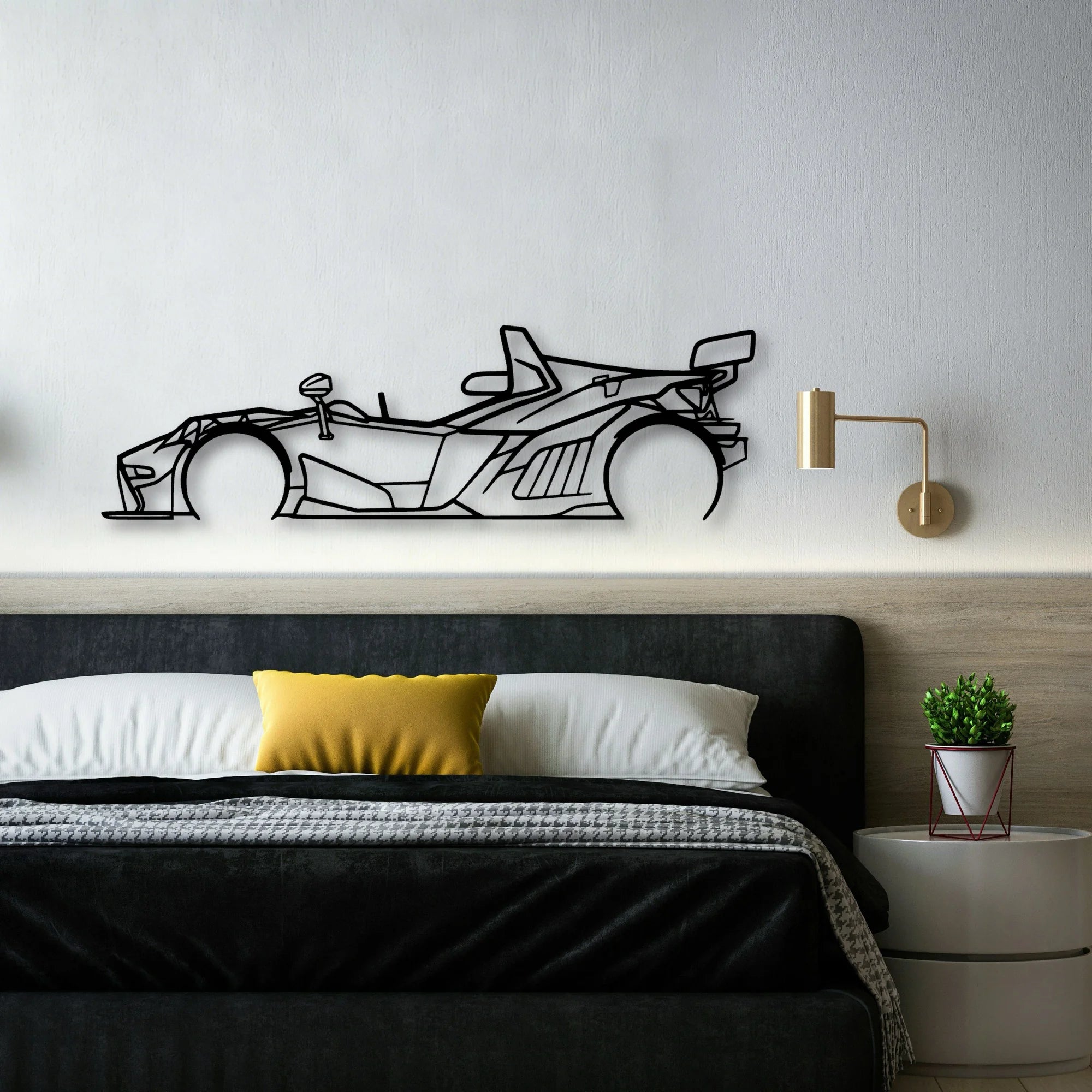 X Bow Classic Silhouette Metal Wall Art - Automotive Garage Decor