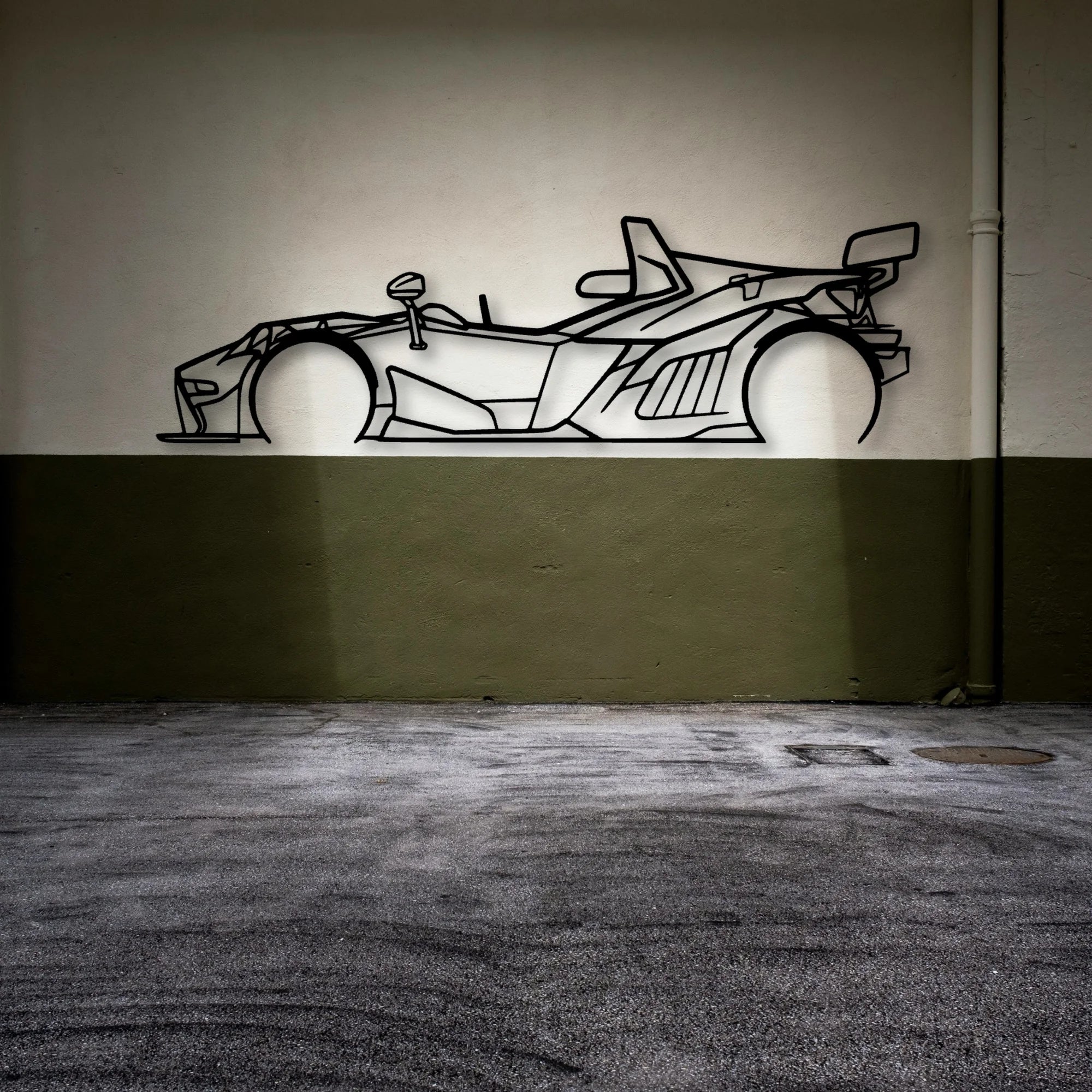 X Bow Classic Silhouette Metal Wall Art - Automotive Garage Decor