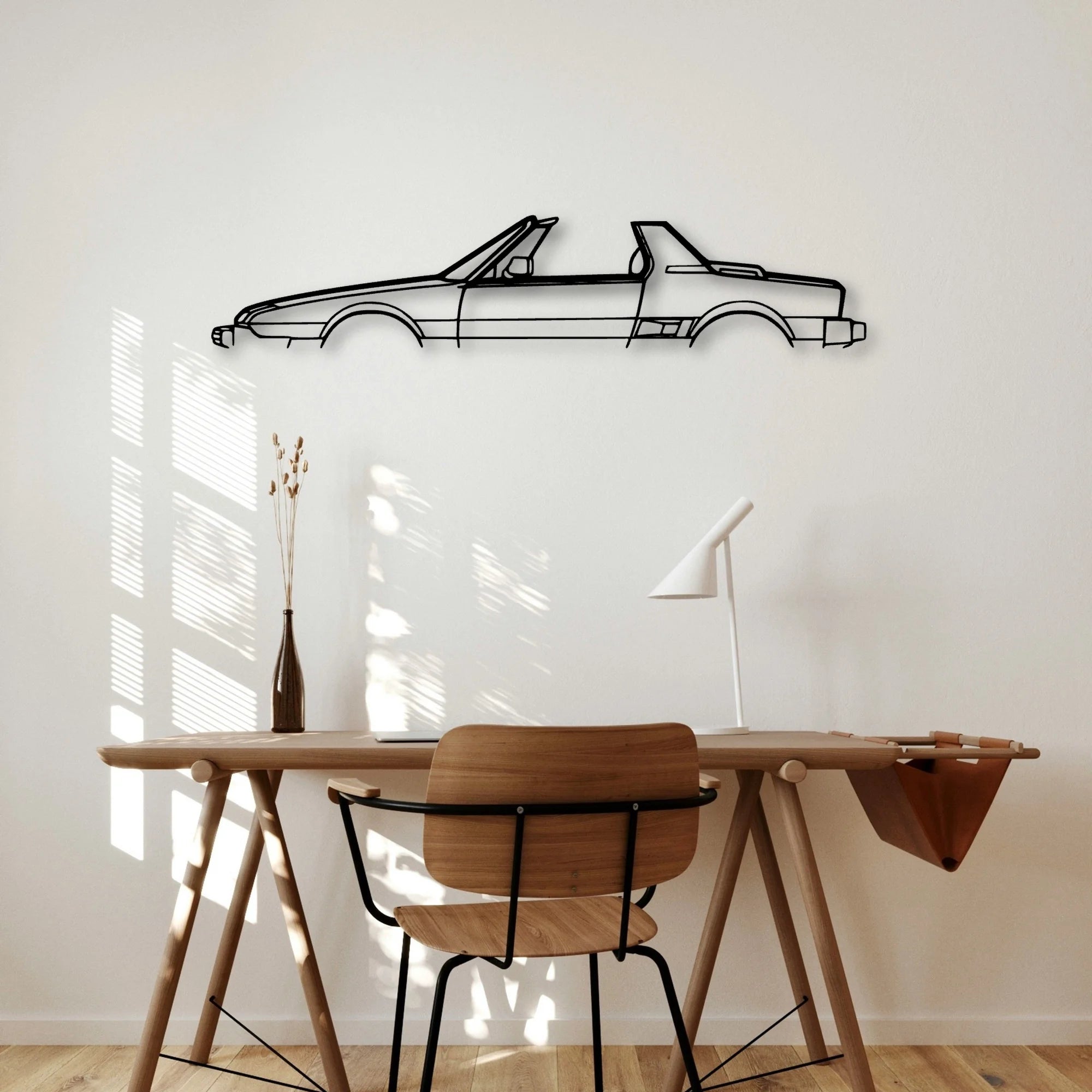 X1 9 Convertible 1980 Classic Silhouette Metal Wall Art - Automotive Garage Decor