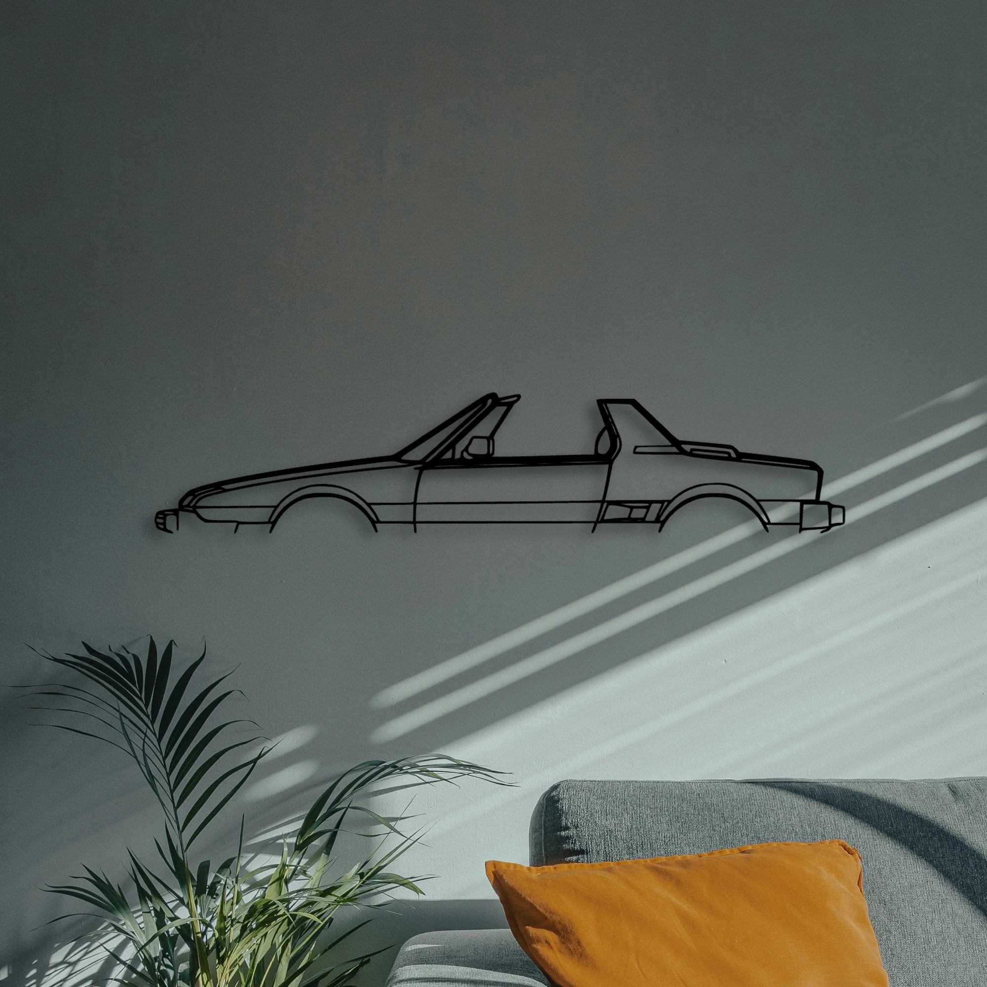 X1 9 Convertible 1980 Classic Silhouette Metal Wall Art - Automotive Garage Decor