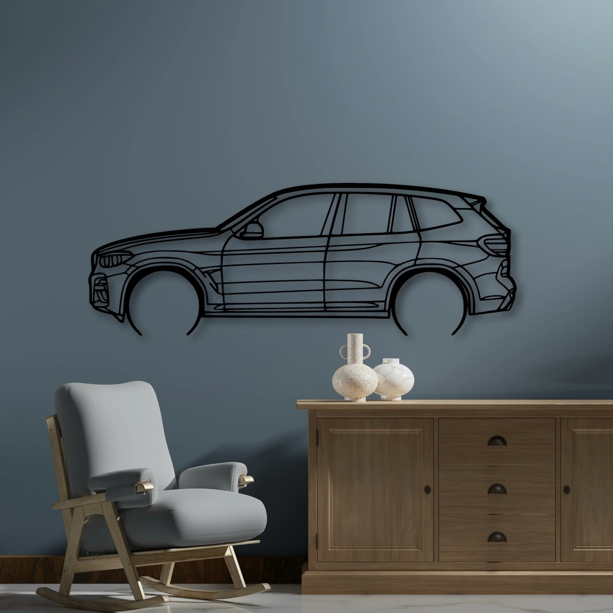 X3 M40I Classic Silhouette Metal Wall Art - Automotive Garage Decor