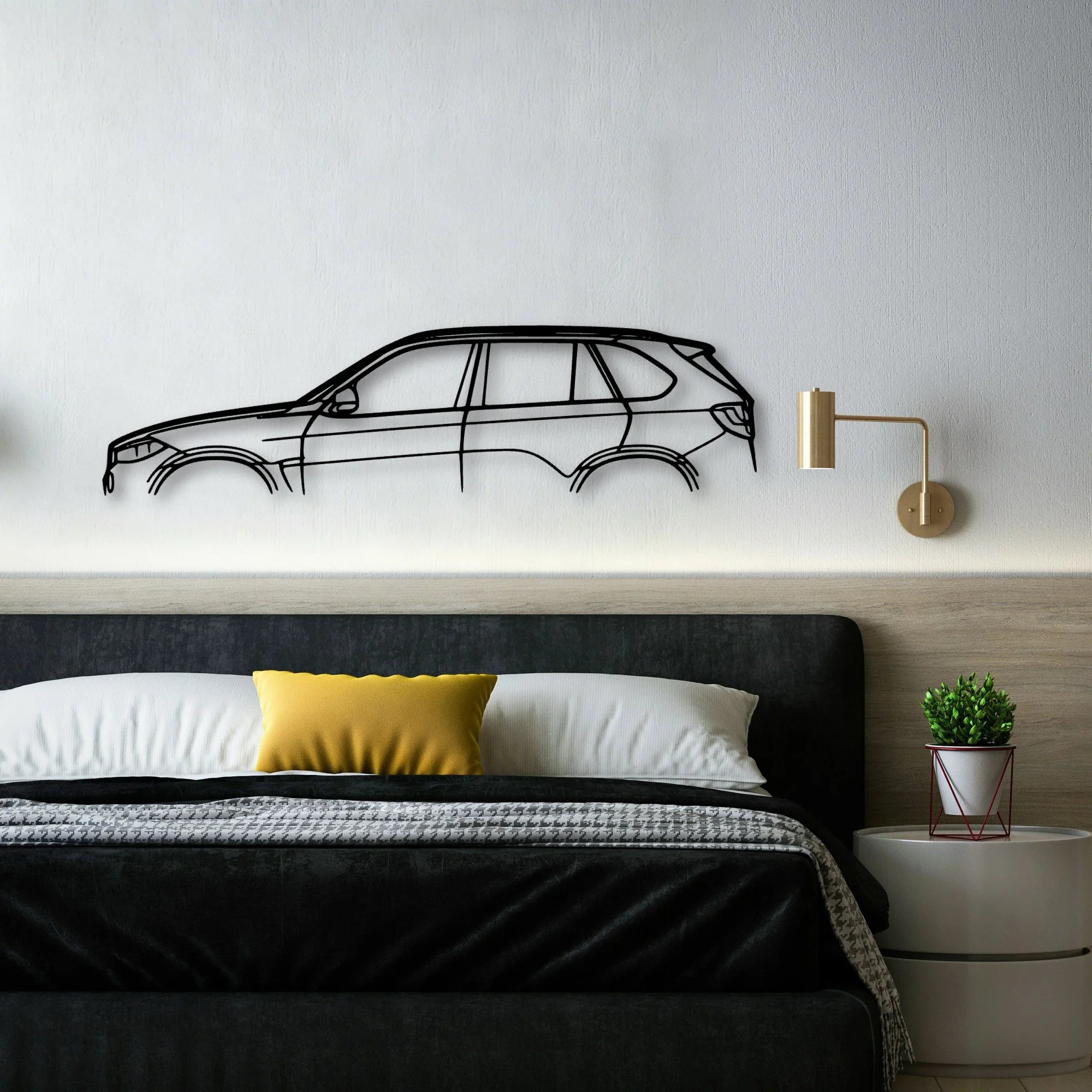 X5 2018 Classic Silhouette Metal Wall Art - Automotive Garage Decor
