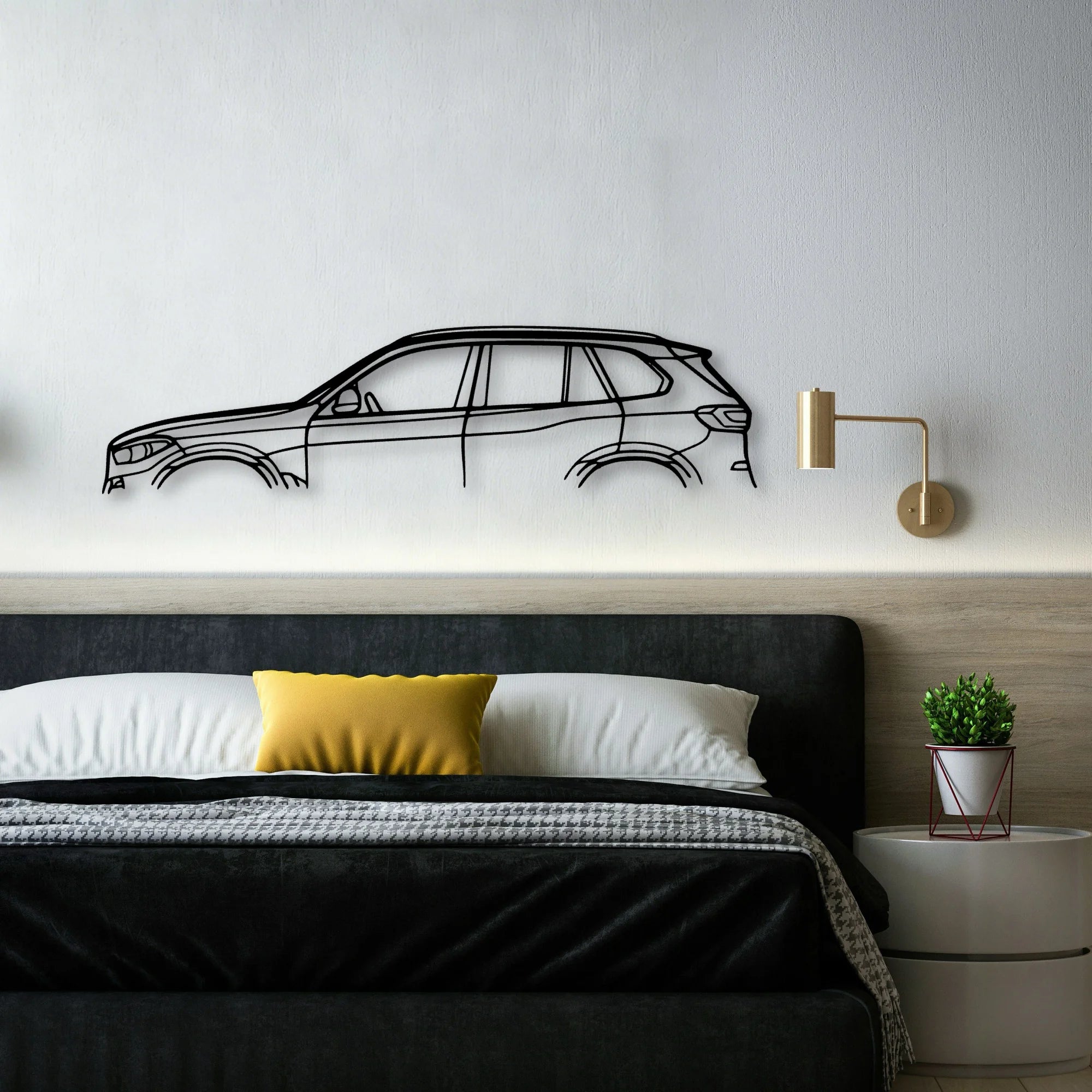 X5 2019 Classic Silhouette Metal Wall Art - Automotive Garage Decor