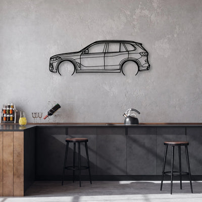 X5 G05 2 Classic Silhouette Metal Wall Art - Automotive Garage Decor